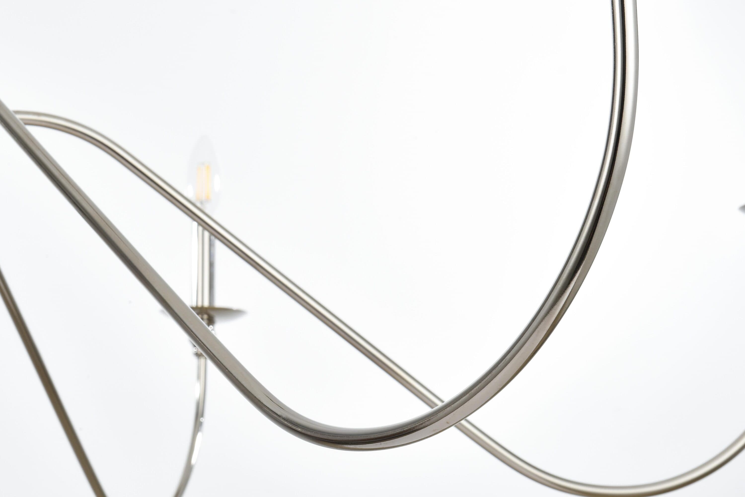 Polished Nickel 60" 6-Light Candle Chandelier