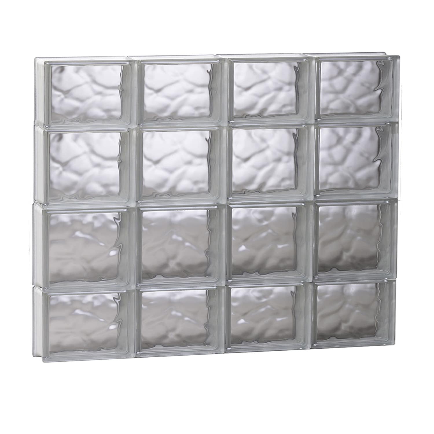 REDI2SET S3228DC Wavy Glass 31-in x 27-in Frameless Replacement Glass Block Window