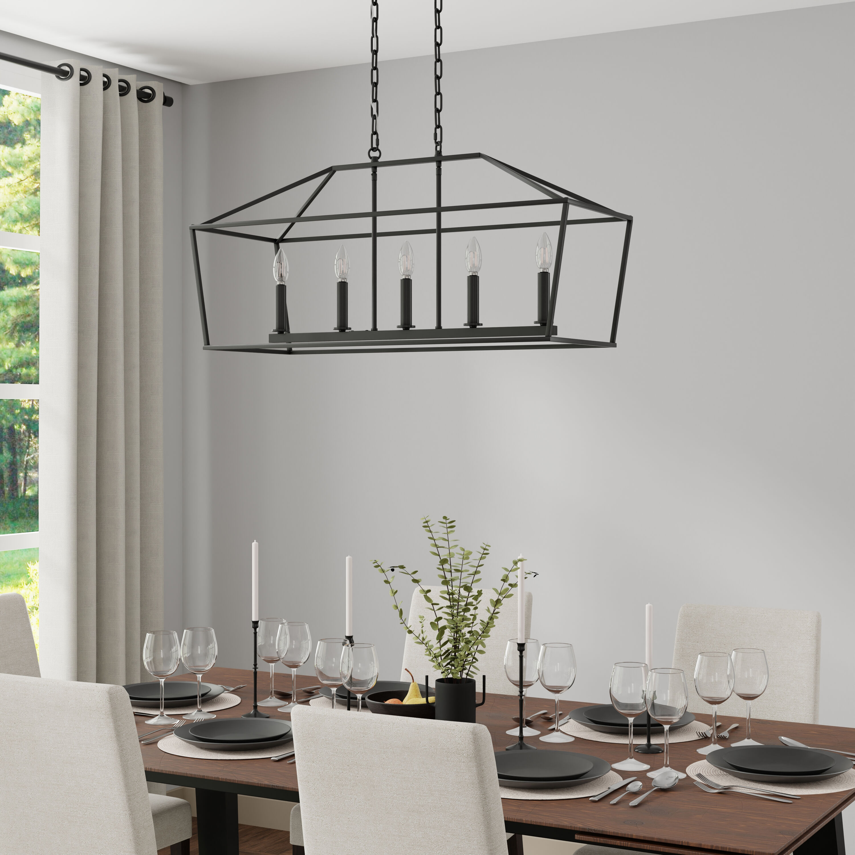 allen + roth CH31-5MBK Pendant-Lights - View #4
