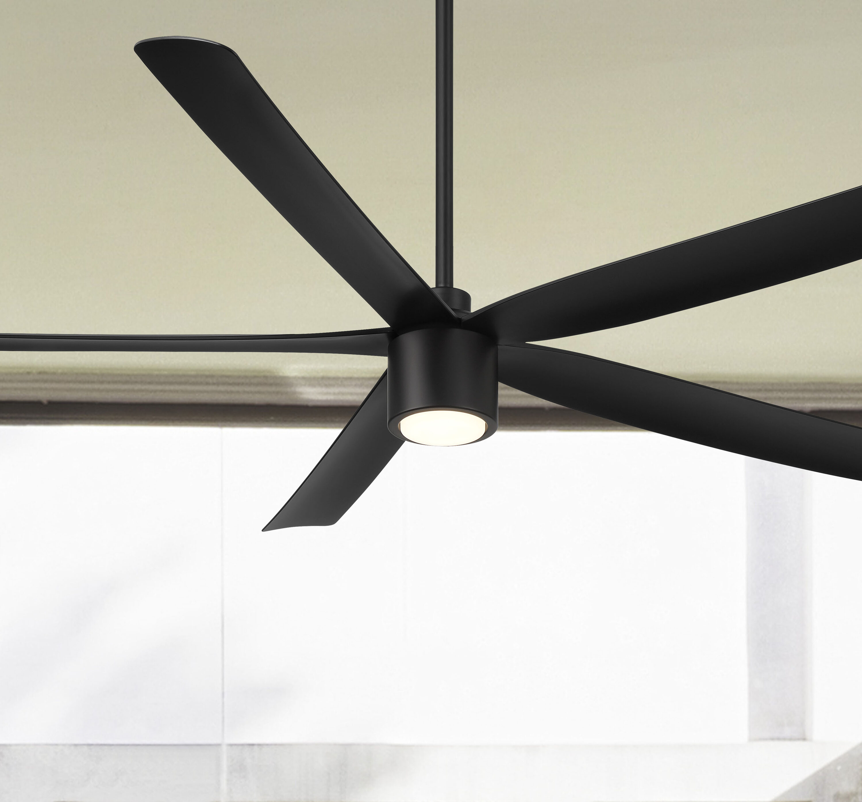 Arranmore Lighting & Fans AR-5001MB-72LK RAVIAN 72-in Outdoor Matte Black with Matte Blades Ceiling Fan With Light and Remote ( 5 -Blade )