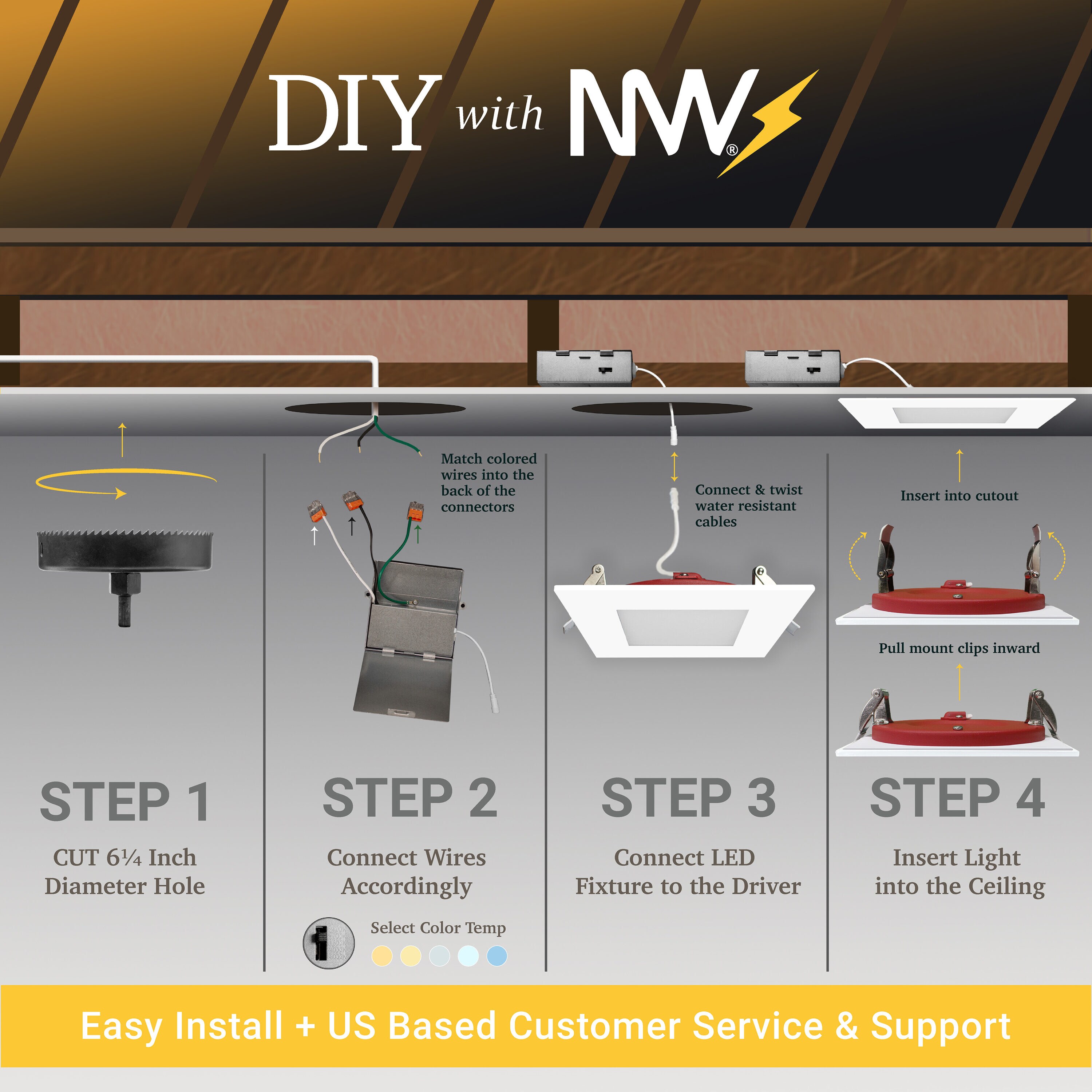 NUWATT PSQDL412W5CTFRWH12P Led-Retrofit-Downlight - View #8