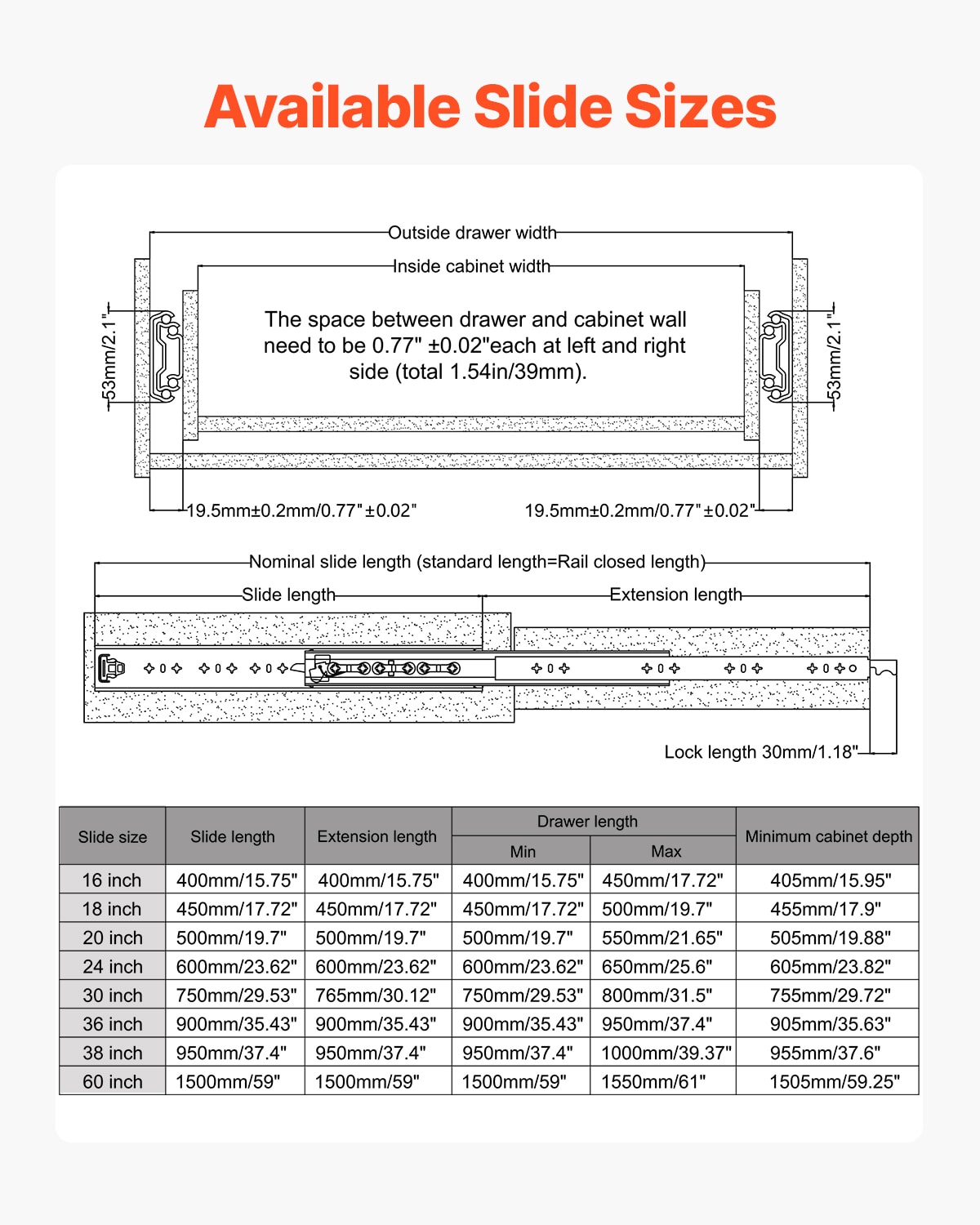 VEVOR SDSSSCTD34500FHJ2V0 Drawer-Slides - View #7