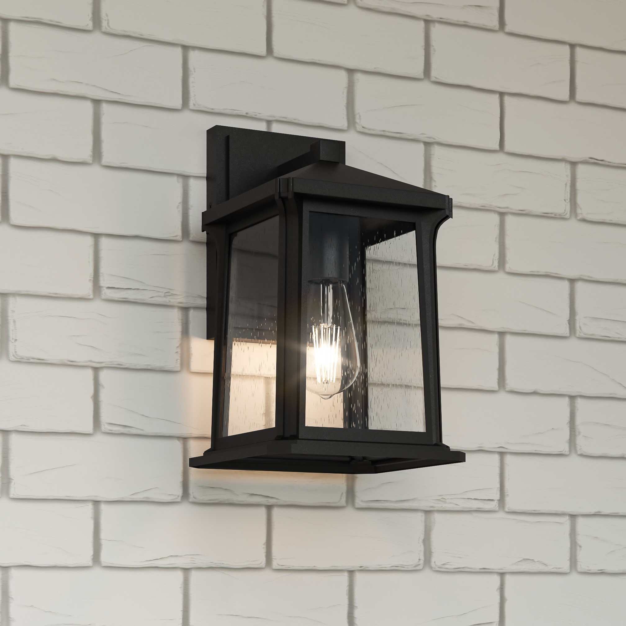 Quoizel SAT8407MBK Satterfield 1 -Light 12.5-in H Matte Black Hardwired Outdoor Wall Light