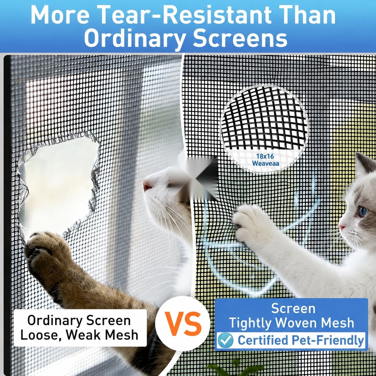 Etokfoks  White Polyester Window Screen Mesh 48 W x 99 L 1 Pack Bug Blocking UV Resistant DIY Replacement