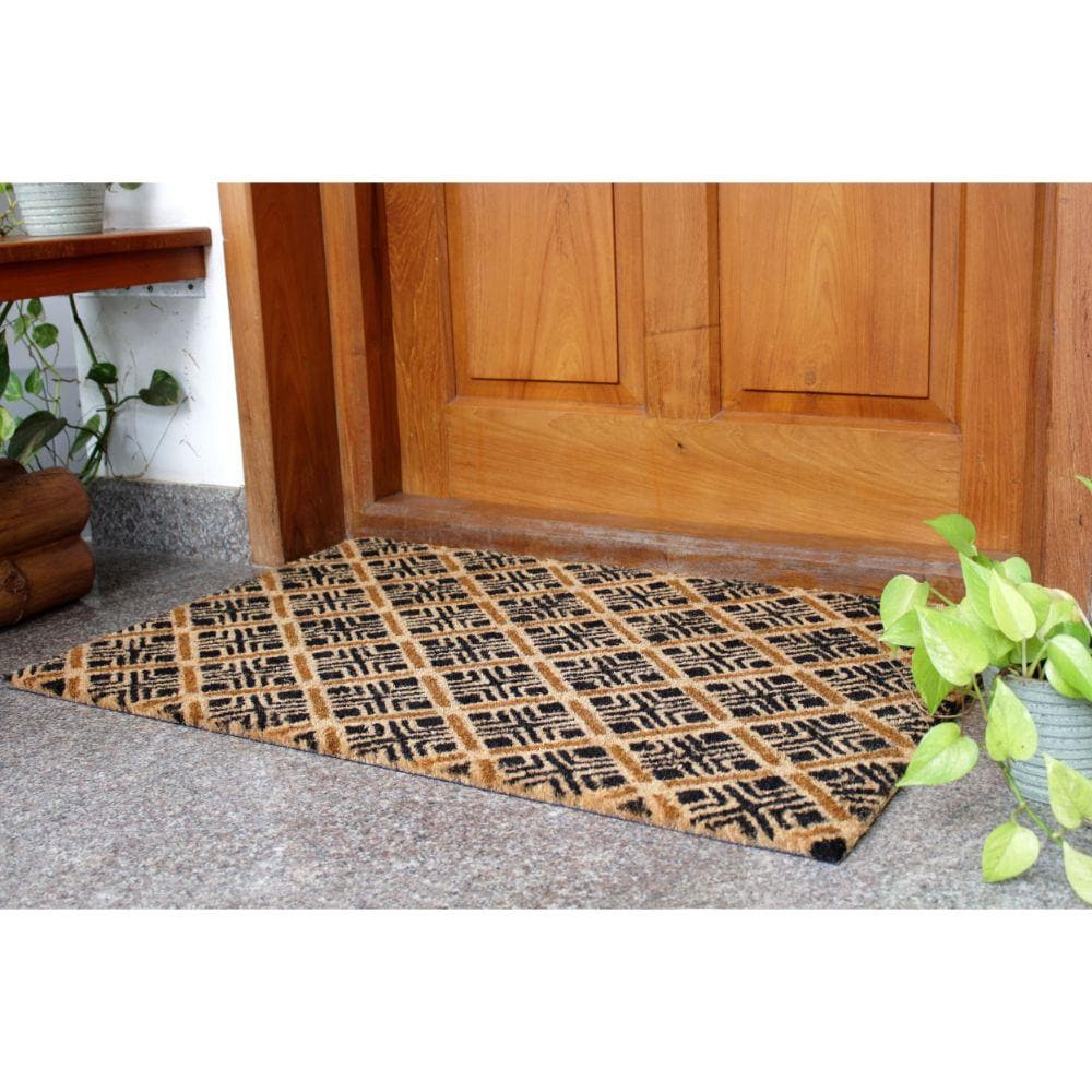 Diamonds Indoor/outdoor Coir Doormat Natural/black - Entryways