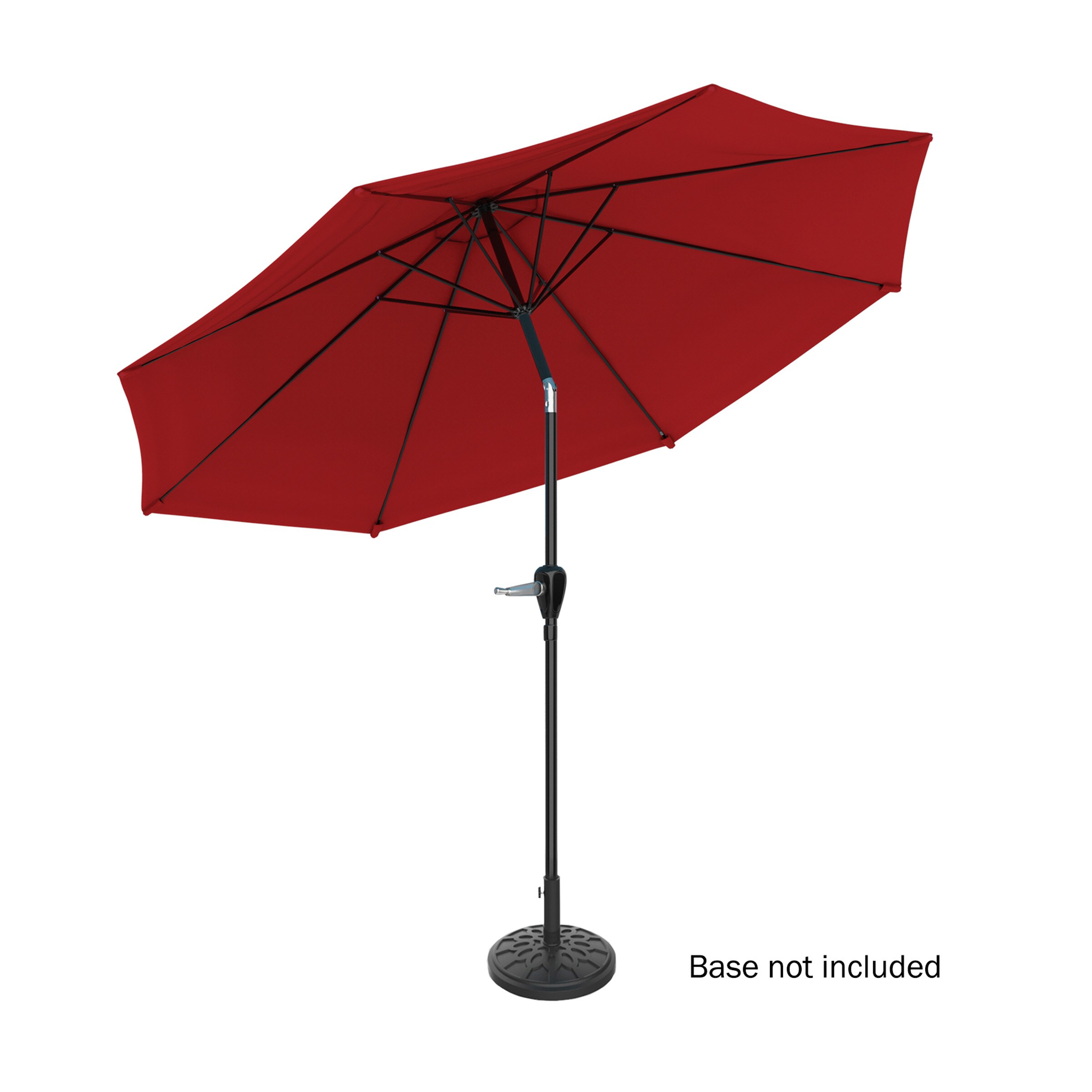 Nature Spring 10 Ft Steel Round Red Push Button Tilt Garden Patio Umbrella In The Patio