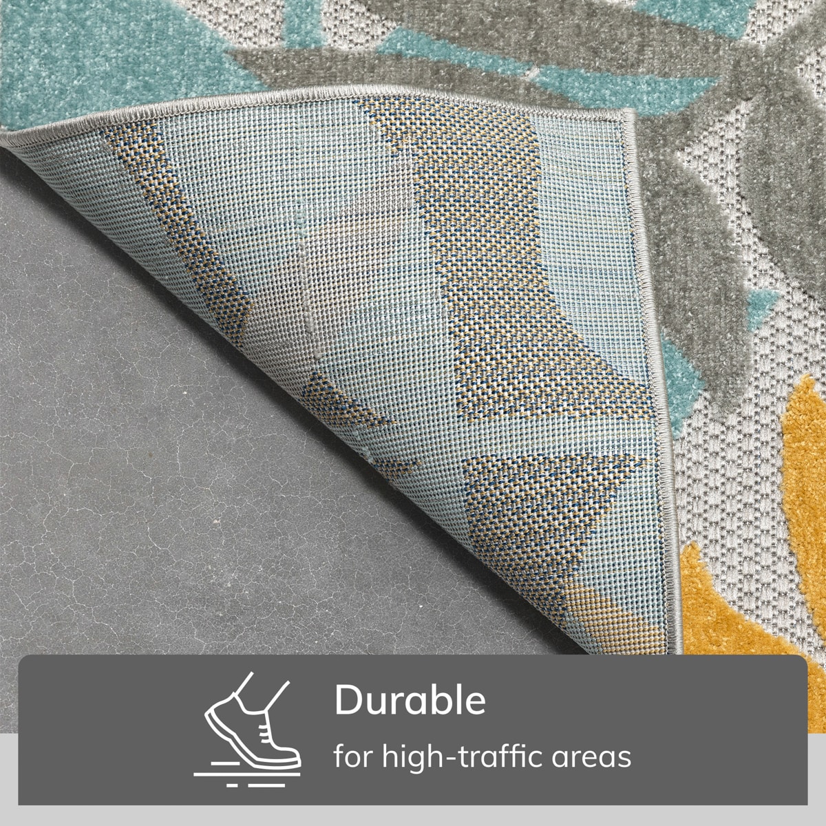 Dorado Mariah Gray Floral High-Low Texture Indoor/Outdoor Runner Rug