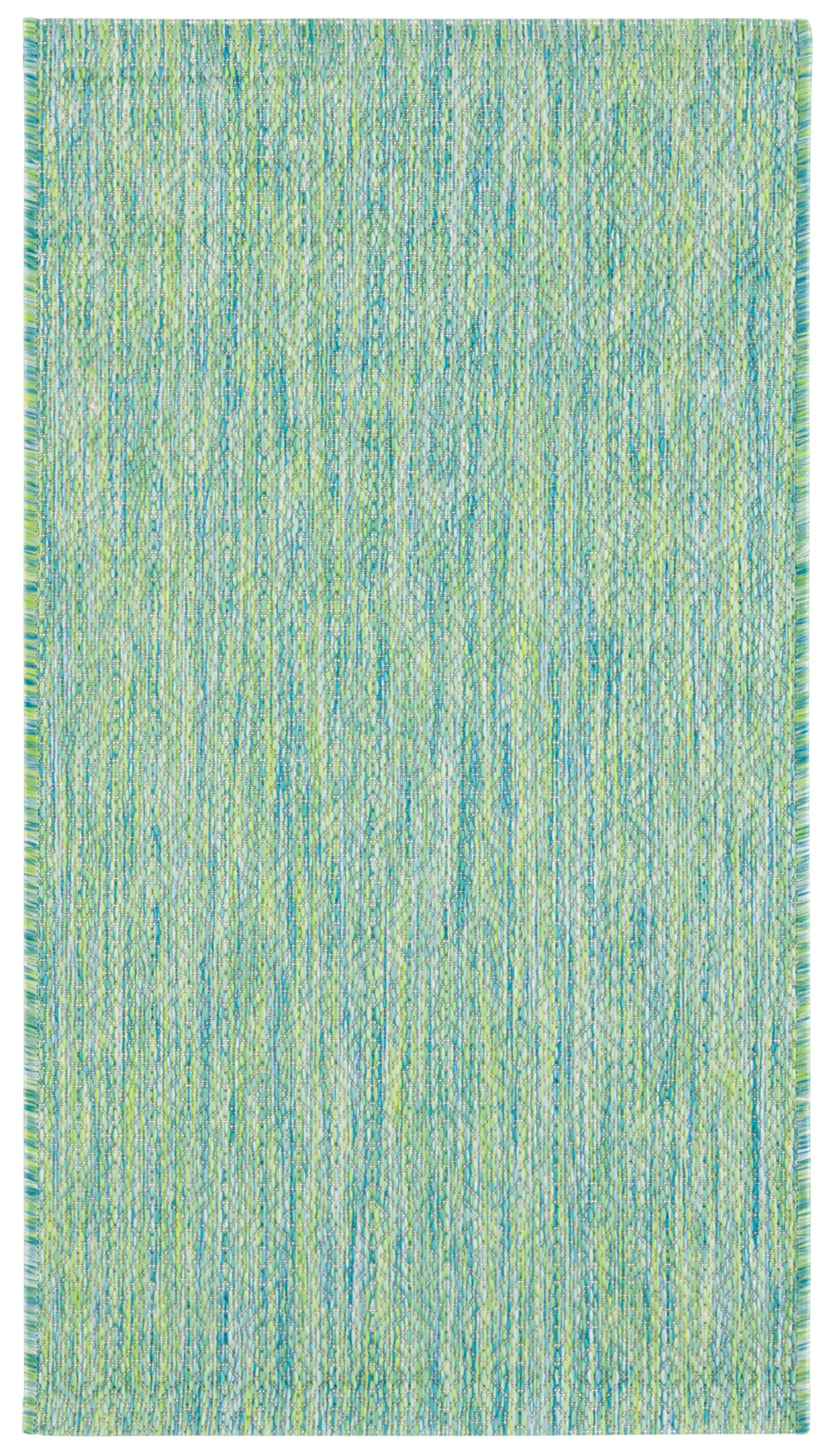 Courtyard  Cy8521-55722 Green Blue 2 X 5 Runner Rug