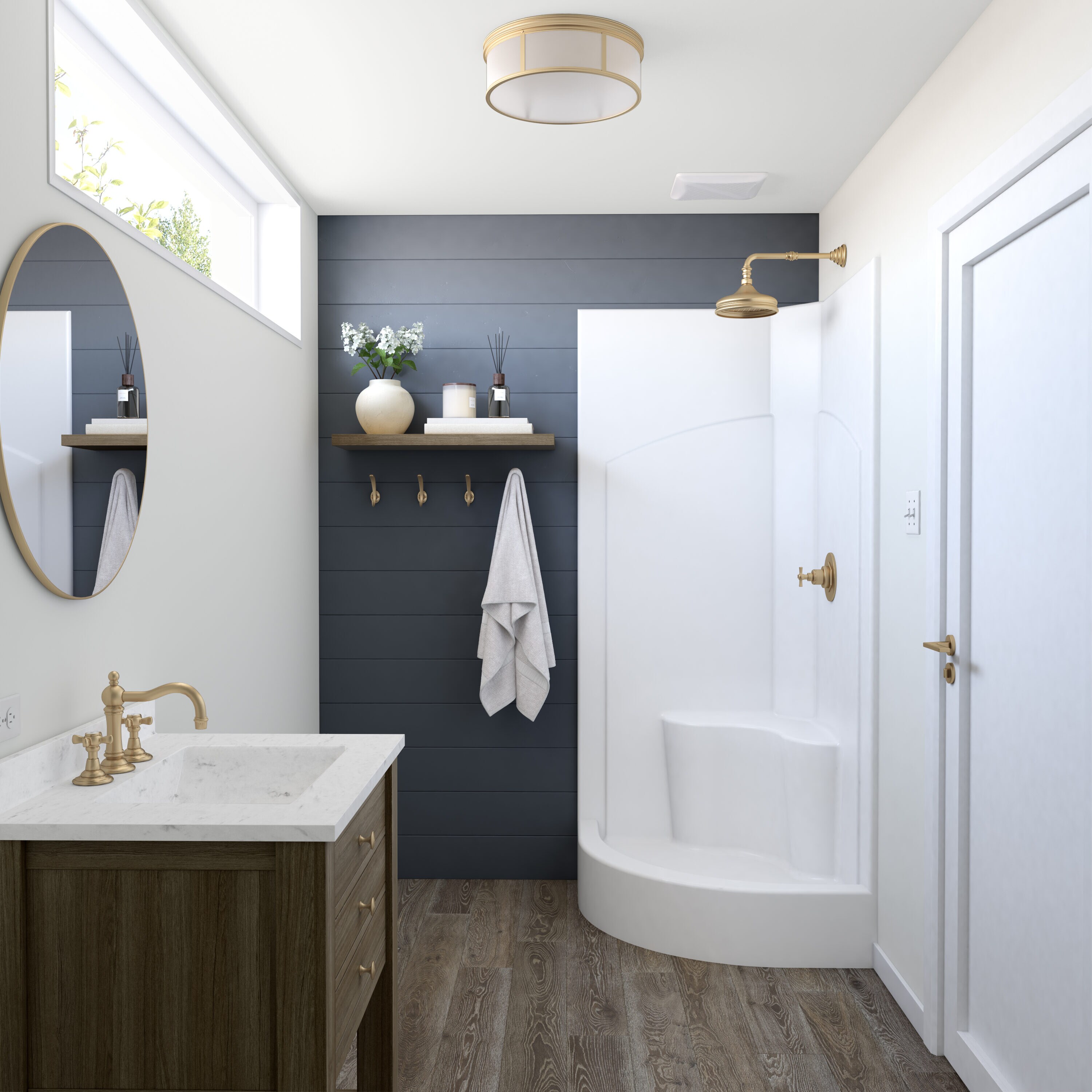 Laurel Mountain LM3434NAWHT Alcove-Shower-Kit - View #2