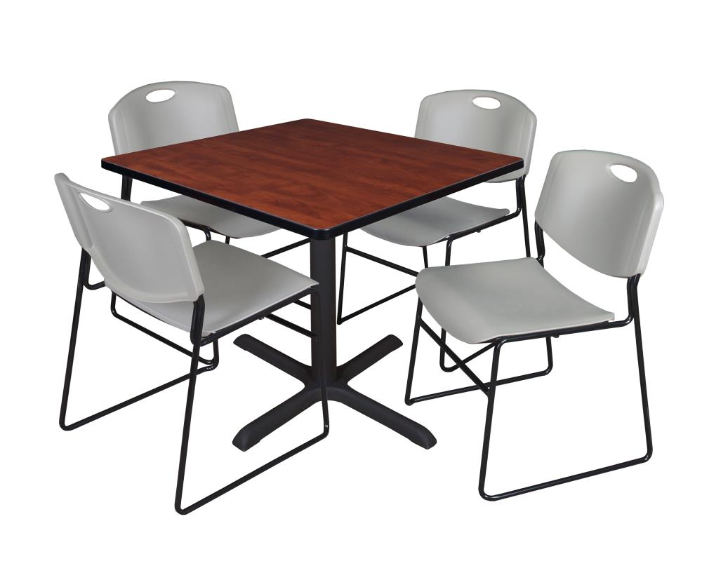 Regency TB4242CH44GY Breakroom Red 4-Person Training Table (42-in W x 29-in H)