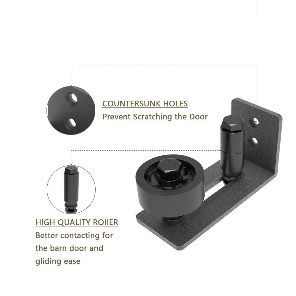 Clihome Matte Black Indooroutdoor Single Floor Guide In The Barn Door Hardware Department At 