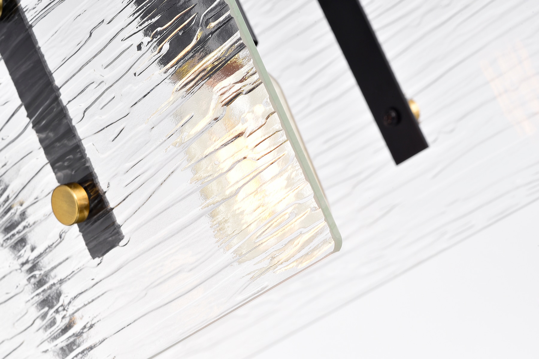 Elegant 30" Gold Linear Chandelier with Strie Glass - LED Compatible