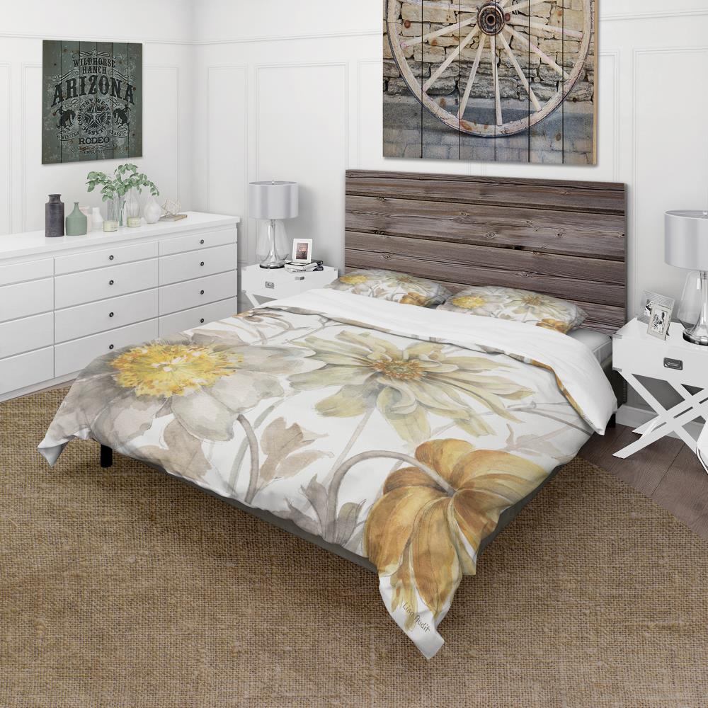 Designart BED30796-K 3 -Piece Yellow King Duvet cover Set
