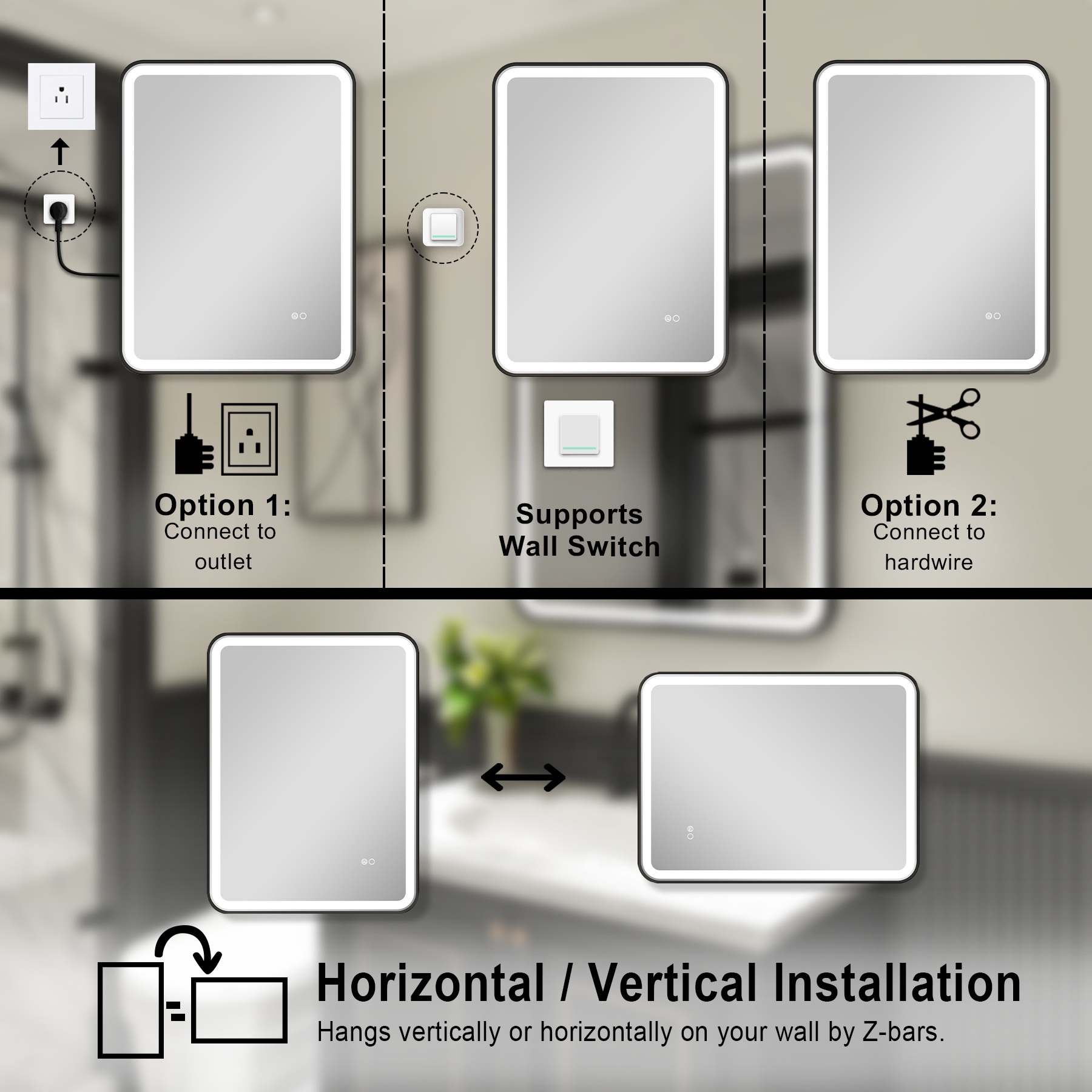 Forclover JSEX2836LM-3B Framed-Bath-Mirrors - View #6