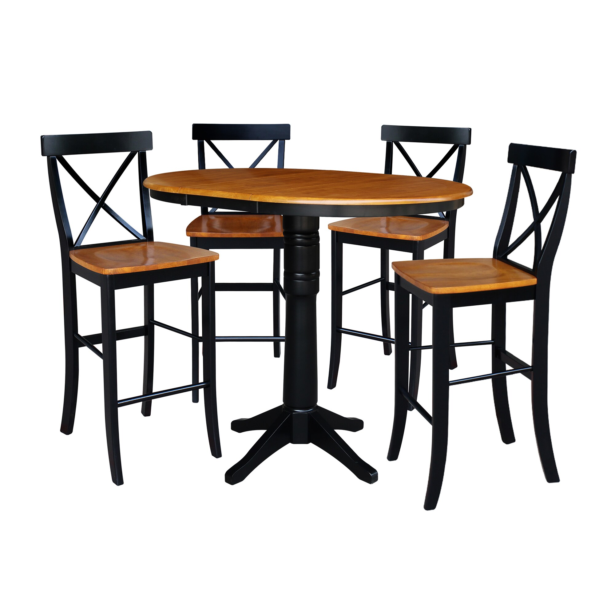 International Concepts Black/Cherry Traditional Dining Room Set with ...