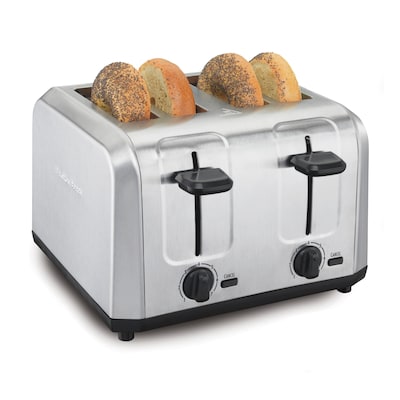 Elite Gourmet ECT4400B# Long Slot 4 Slice Toaster, Countdown Timer, Bagel  Function, 6 Toast Setting, Defrost, Cancel Function, Built-in Warming Rack,  Extra Wide Slots for Bagel Waffle, Stainless Steel
