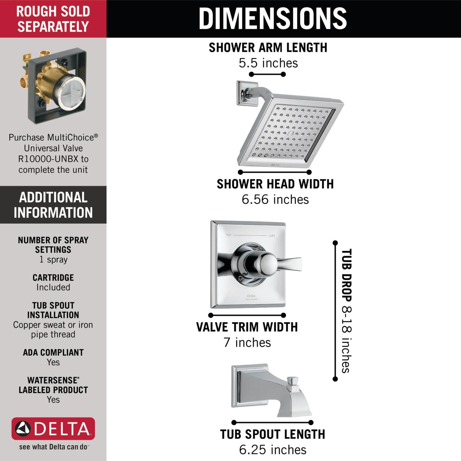 Delta T14451-WE Tub-Shower-Faucets - View #3