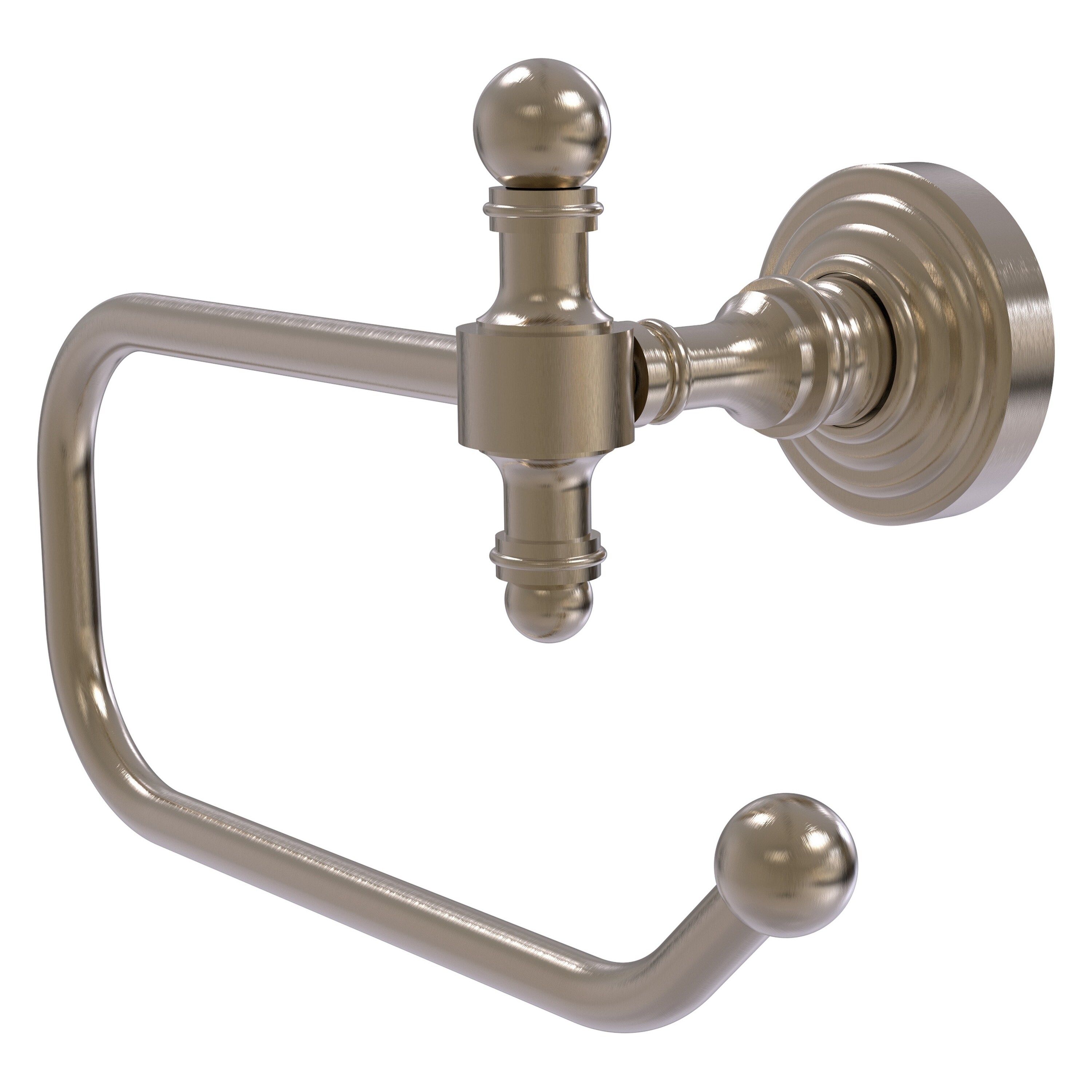 Allied Brass RW-24E-PEW Retro Wave Antique Pewter Wall mount Single post Toilet Paper Holder 1 -Rolls with Storage