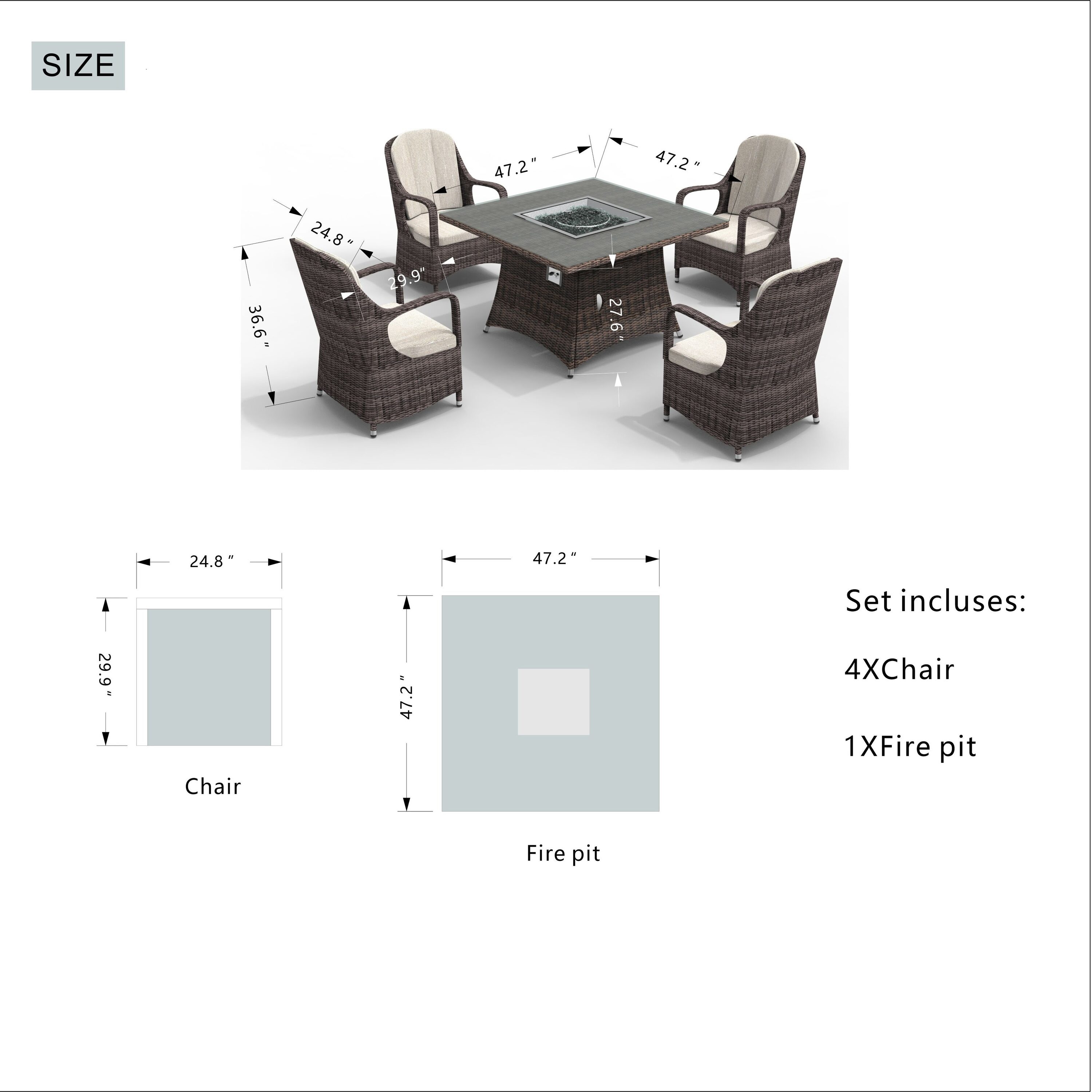 Moda Furnishings Dining set of 1104 in Brown 5-Piece Brown Moda Furnishings Dining set of 1104 in Brown 5-Piece Brown