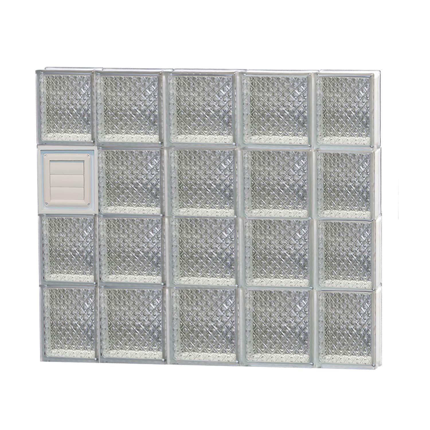 REDI2SET D3632DP Diamond Glass 34-3/4-in x 31-in Frameless Replacement Dryer vent Glass Block Window
