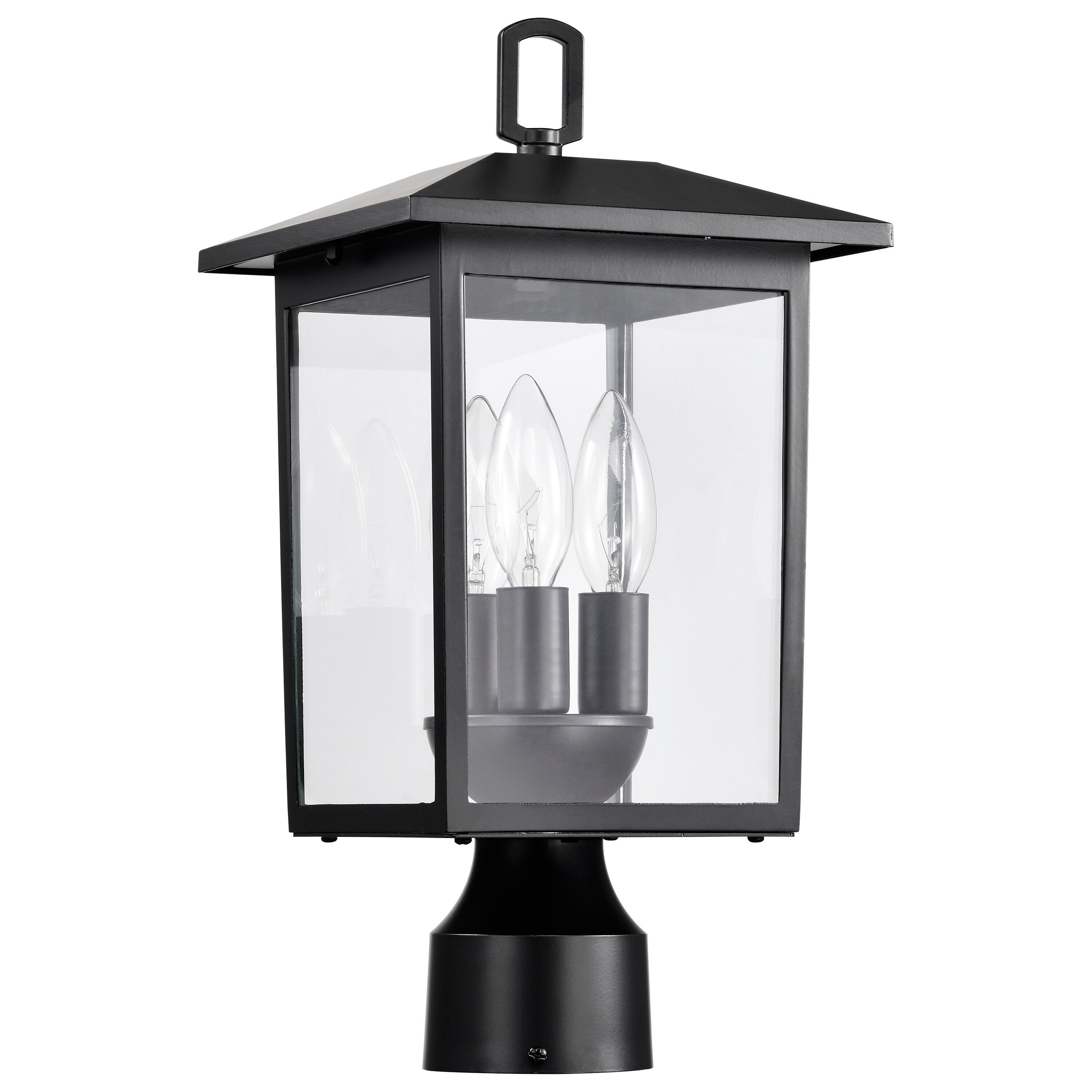 Hukoro 16.5-in Matte Black Modern/Contemporary Outdoor Light Post Lantern