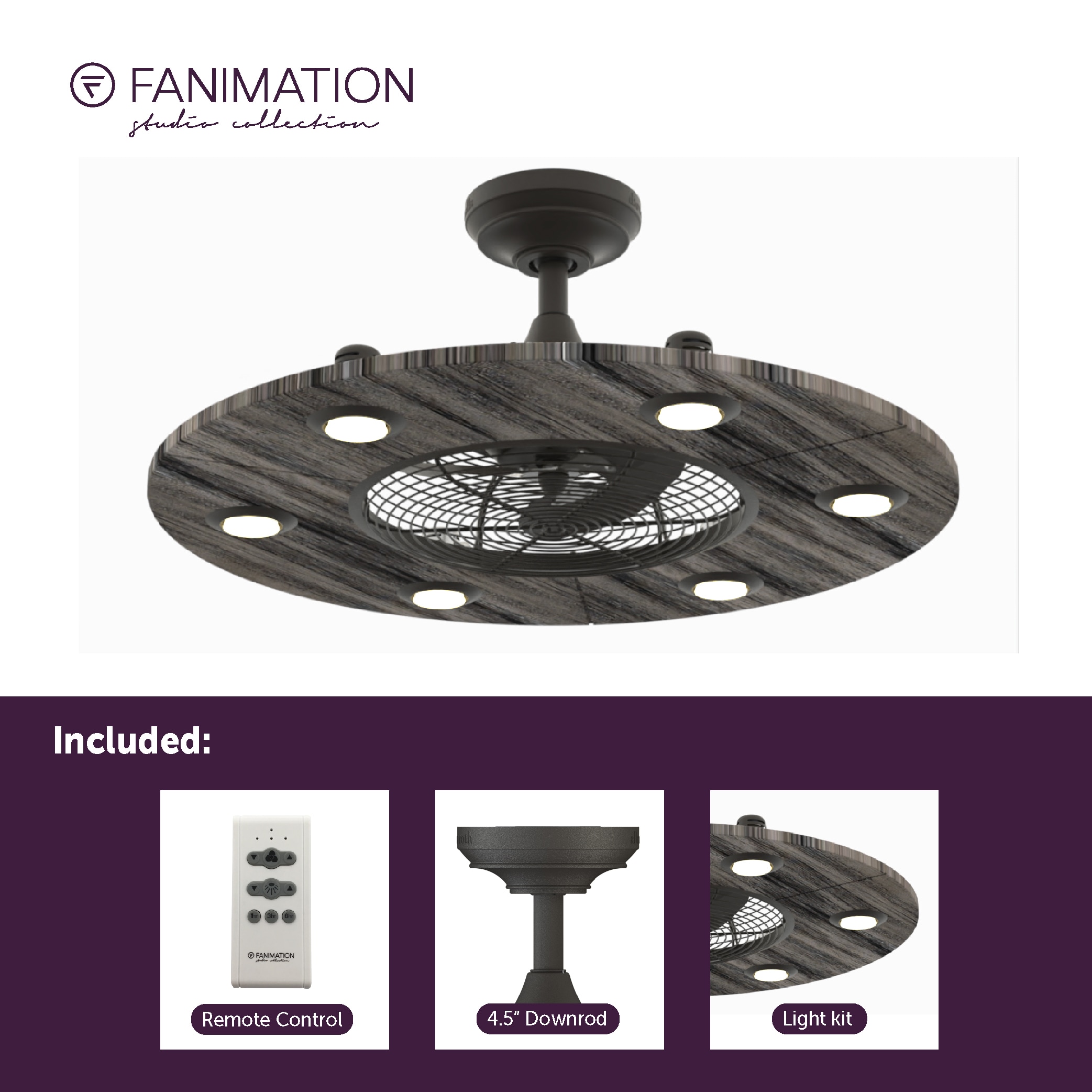 Fanimation Studio Collection LP8076BLGR Ceiling-Fans - View #7