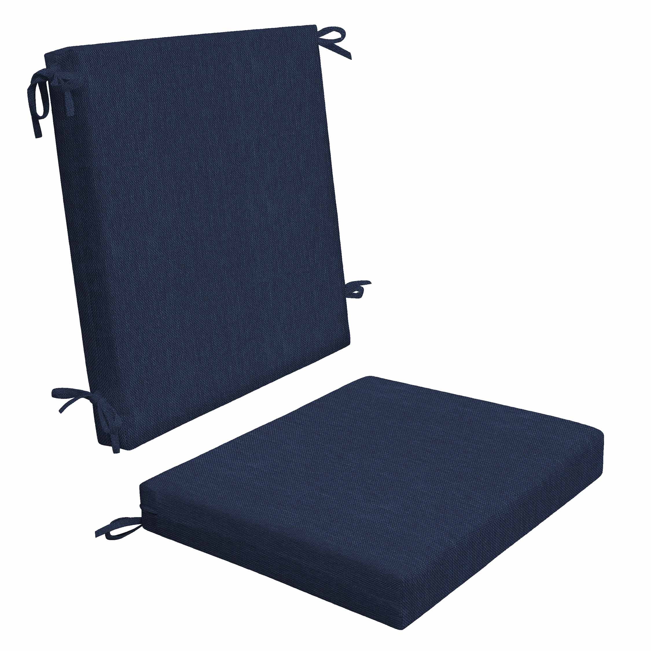 3i Products LO1107-101A139 Textured Solid Indigo Blue Mid Back Dining Chair Cushion 17.5-in x 19-in Indigo Blue Patio chair cushion