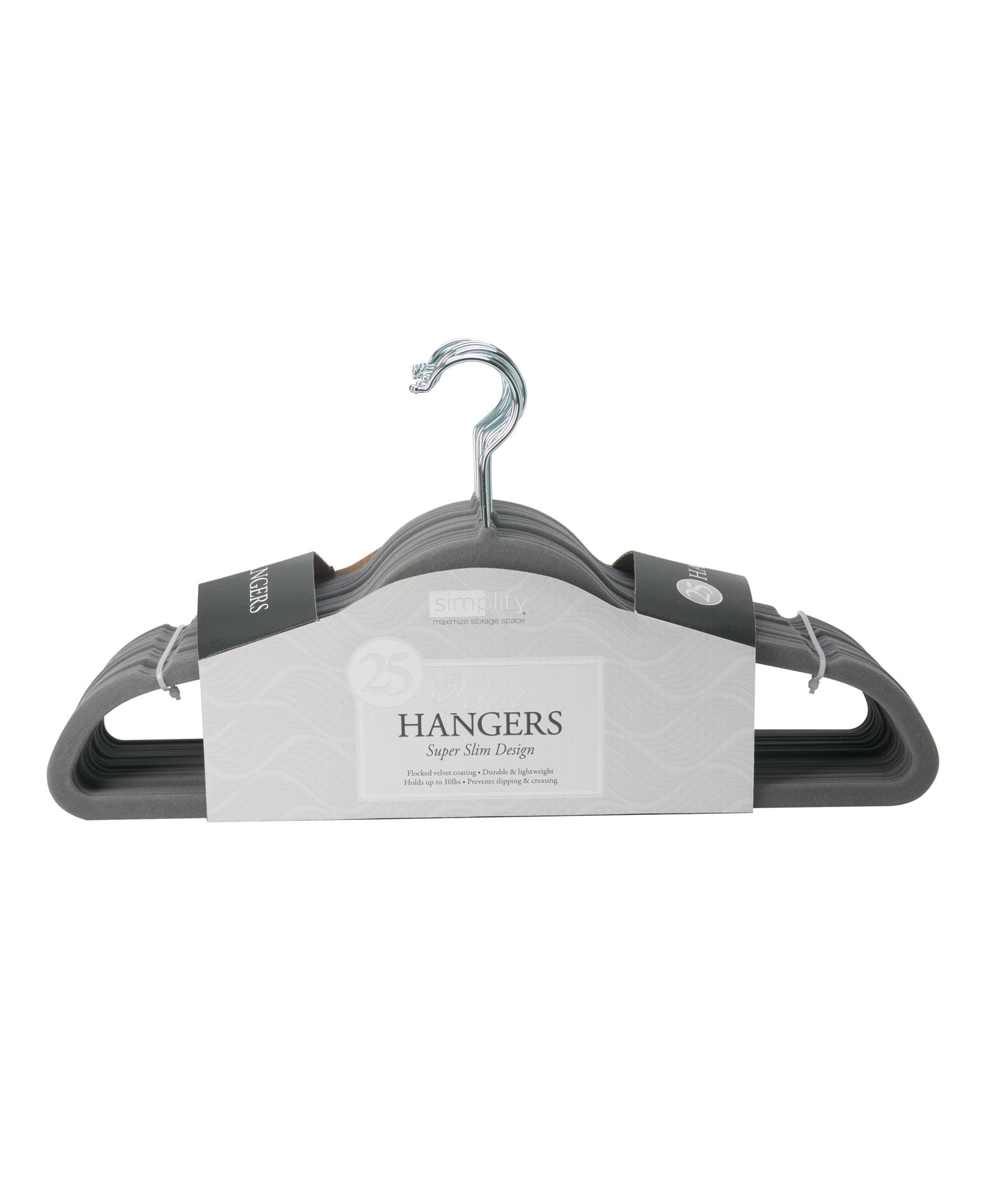 Simplify 25-Pack Plastic Non-slip Grip Clothing Hanger (Grey) in