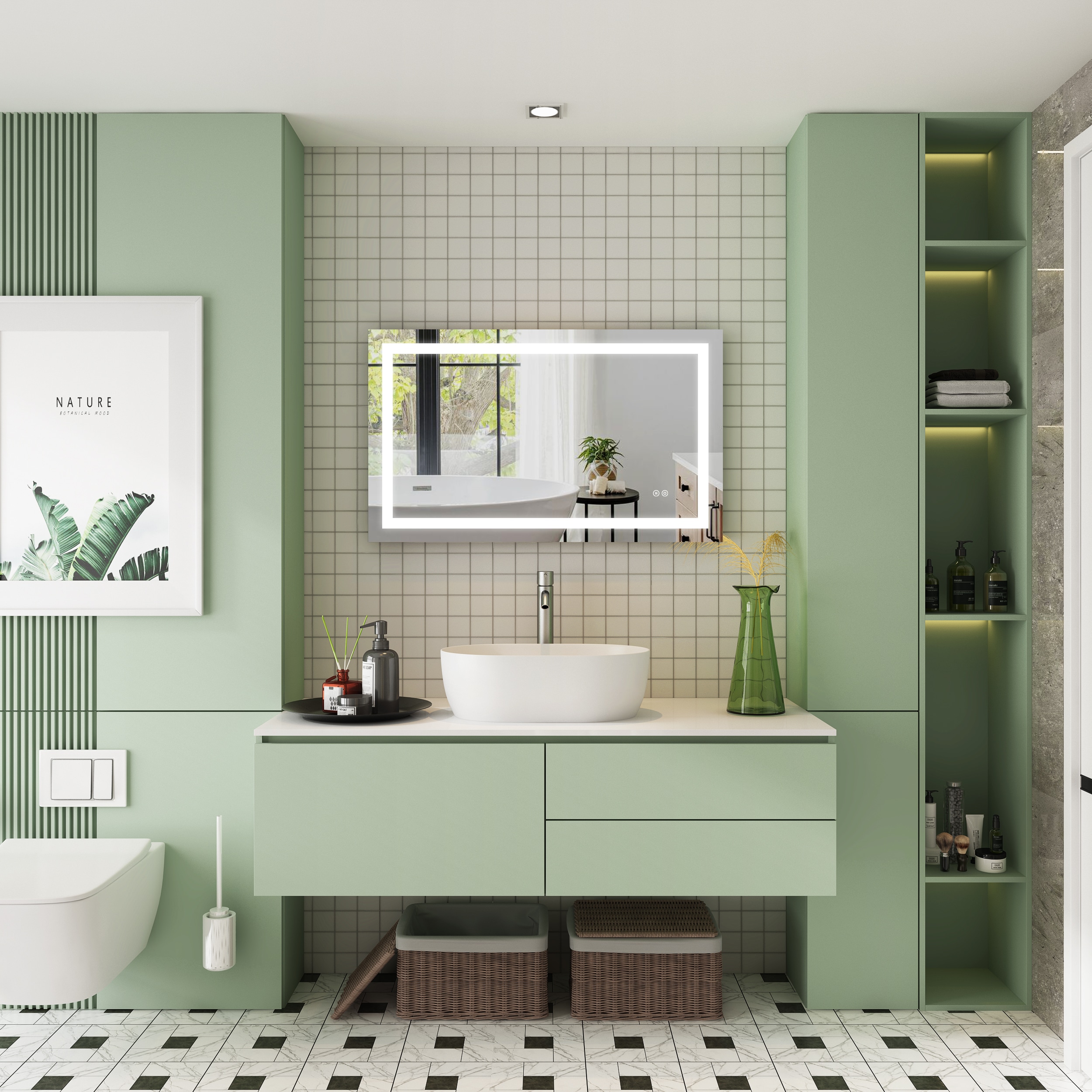 WELLFOR W1MRL4024 Framed-Bath-Mirrors - View #3