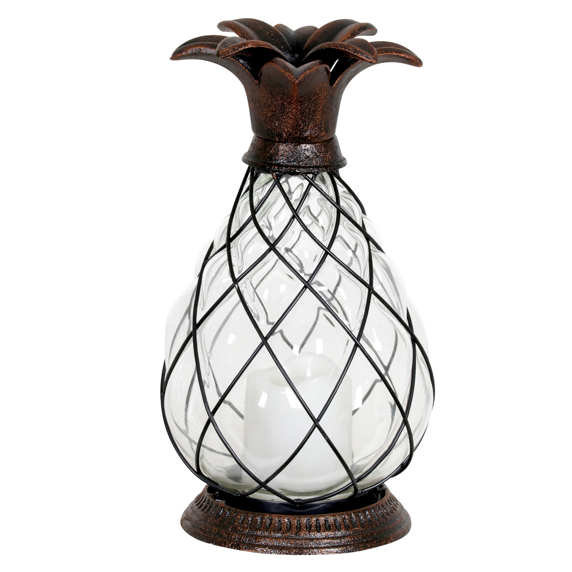 Exhart 13203-RS 5.75-in x 10.25-in Bronze Metal LED light Outdoor Decorative Lantern