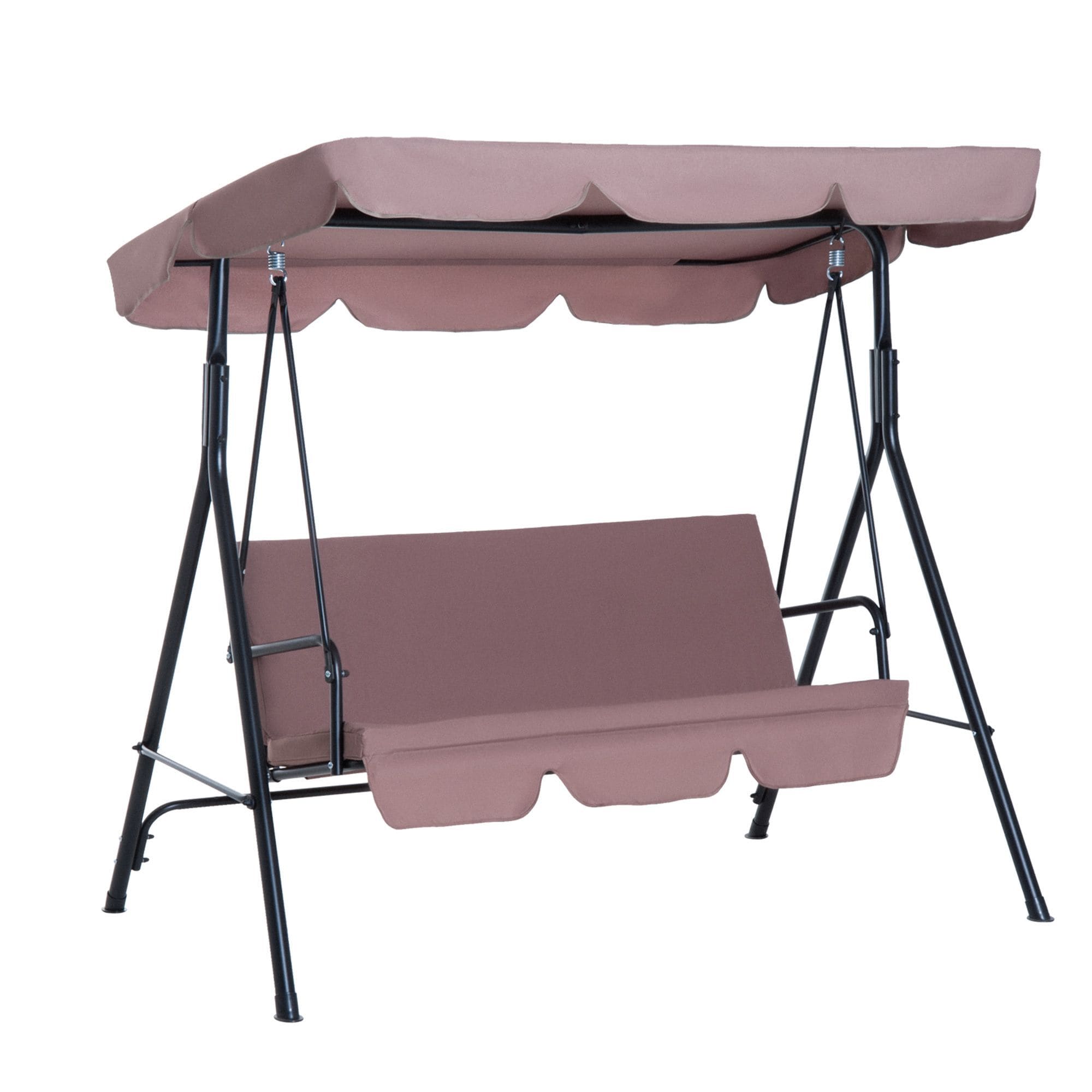 Miki Shinly AB-1405-69JJ Swings 3 -person Brown Steel Outdoor Swing