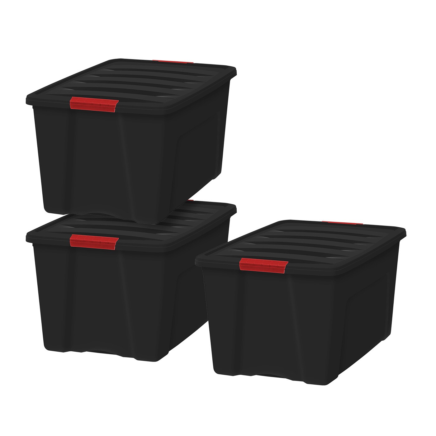 IRIS 4-Pack Large 11.75-Gallons (47-Quart) Black Heavy Duty Tote with  Latching Lid in the Plastic Storage Containers department at