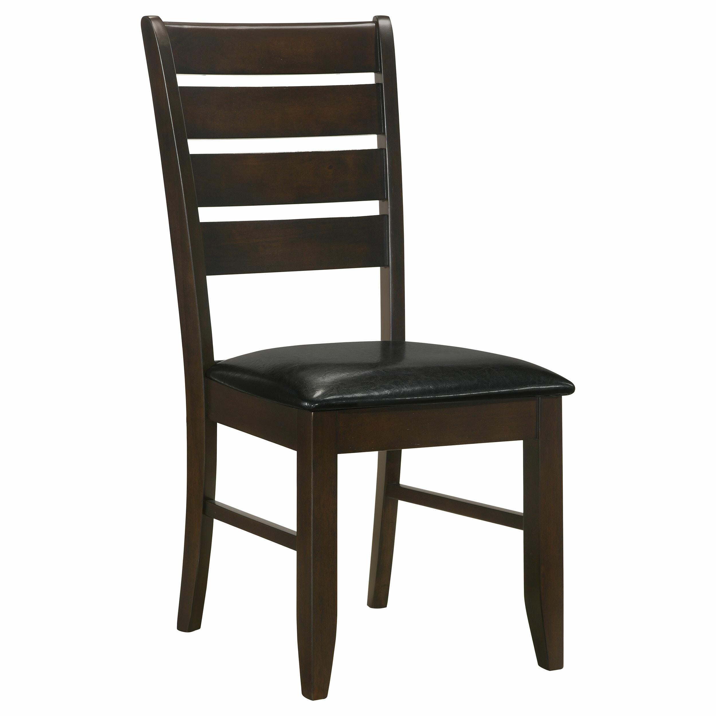 Cappuccino Brown Maple & Leather Upholstered Dining Side Chair