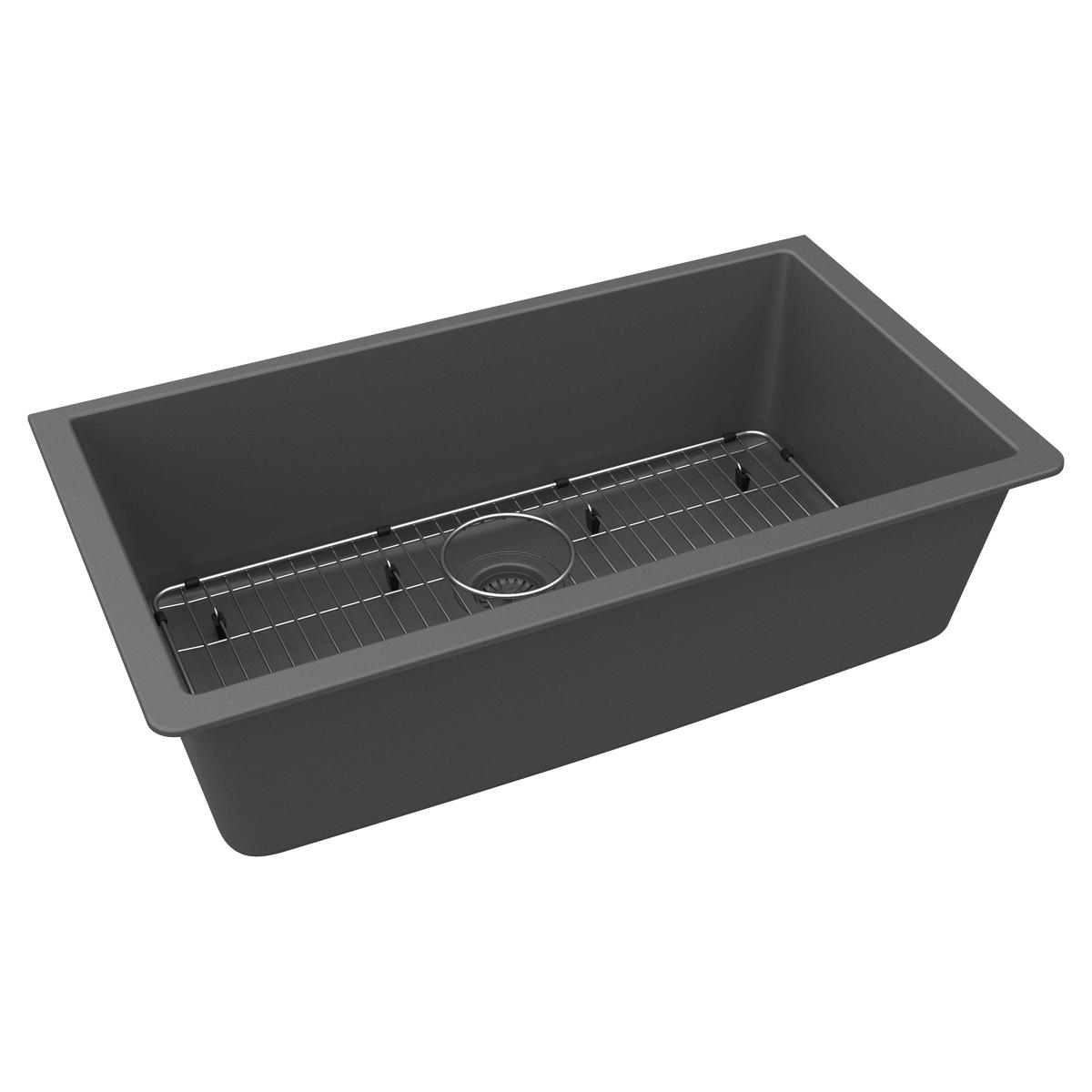 Elkay ELGRU13322GT0C Quartz Classic Undermount 33-Inches x 18.46-Inches Quartz Single bowl Kitchen Sink