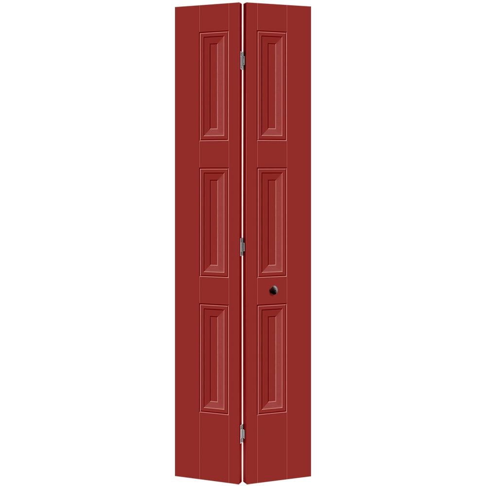 Masonite 1573078 Livingston 24-in x 80-in Barn Red 3-panel square Smooth Hollow core Prefinished Molded composite Closet Bifold Door ( Hardware Included )