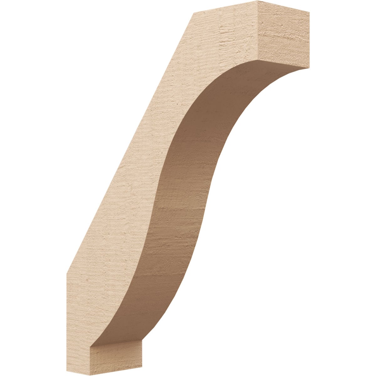 Ekena Millwork BRCUR05X18X24BKRRCPR 5-in x 24-in x 18-in Primed Urethane Baker Rough Cedar Woodgrain TimberThane Knee Brace