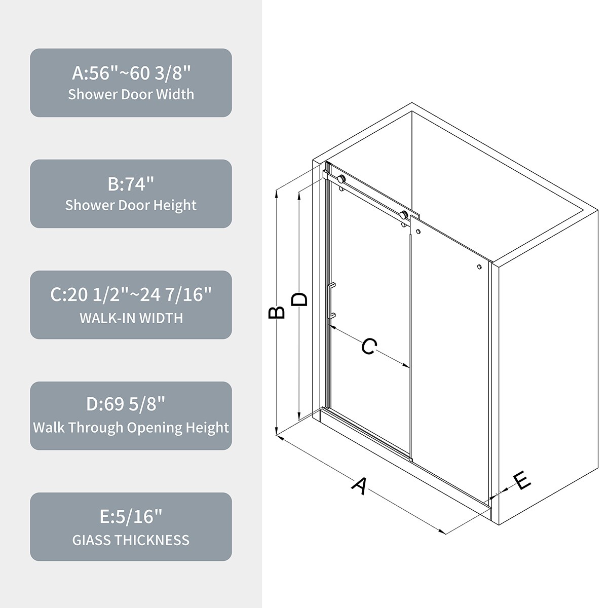 Mondawe MO-PS-6074B Shower-Doors - View #9