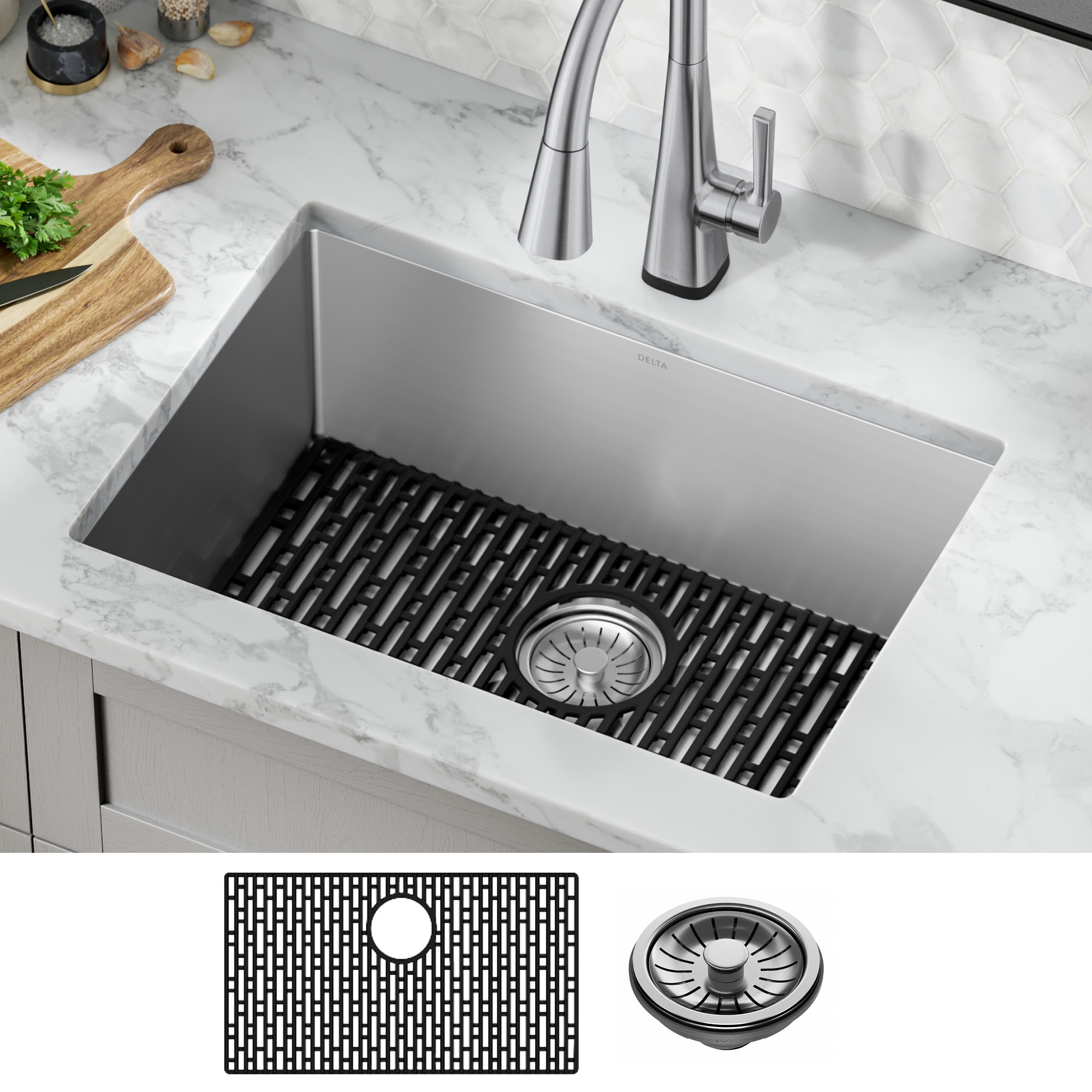 Delta 953034-26S-SS Lenta Undermount 26-Inches x 18-Inches Stainless steel Single bowl 16 -Gauge Kitchen Sink