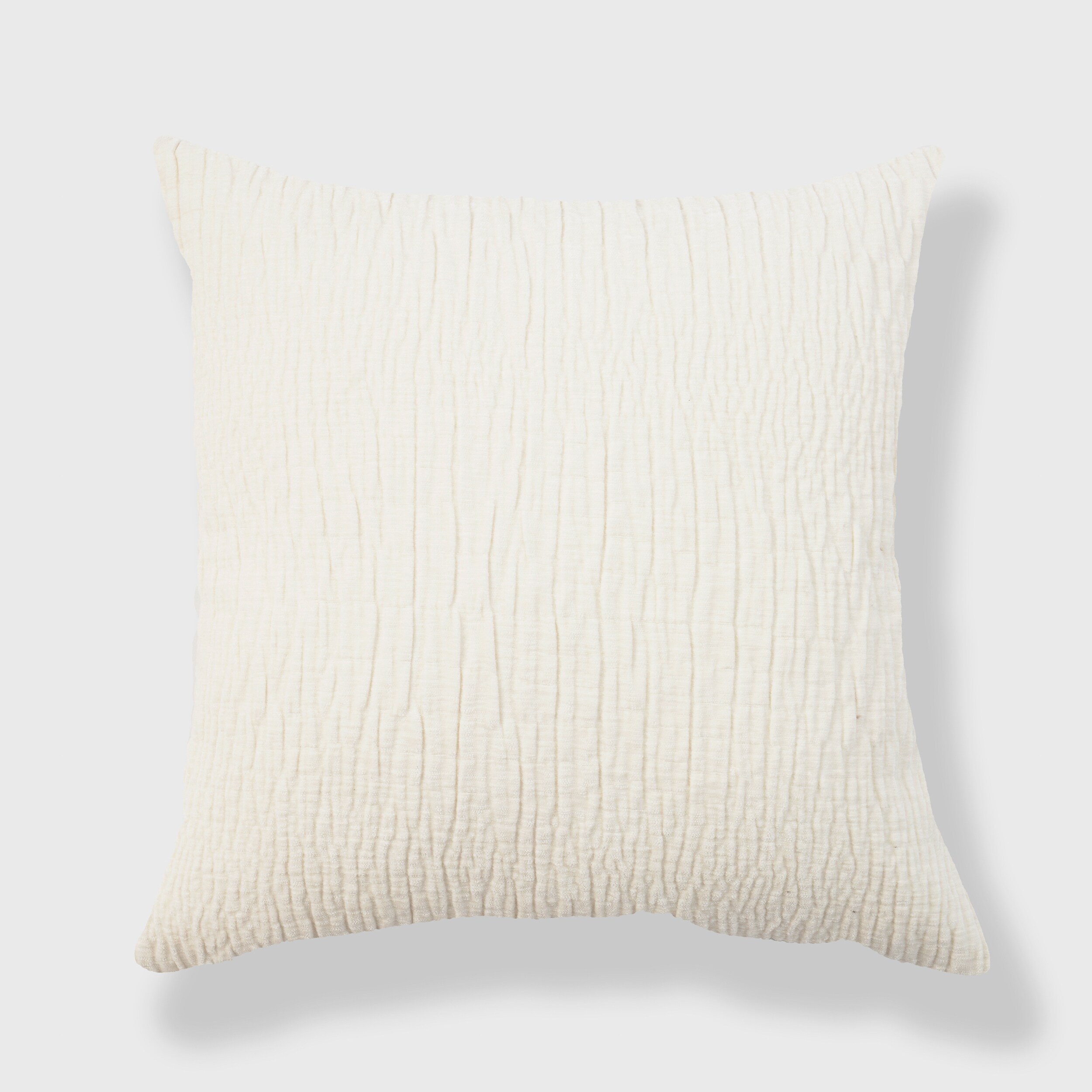 EVERGRACE 202004C06 Mabel Textured 24-in x 24-in White Square Indoor Decorative Pillow