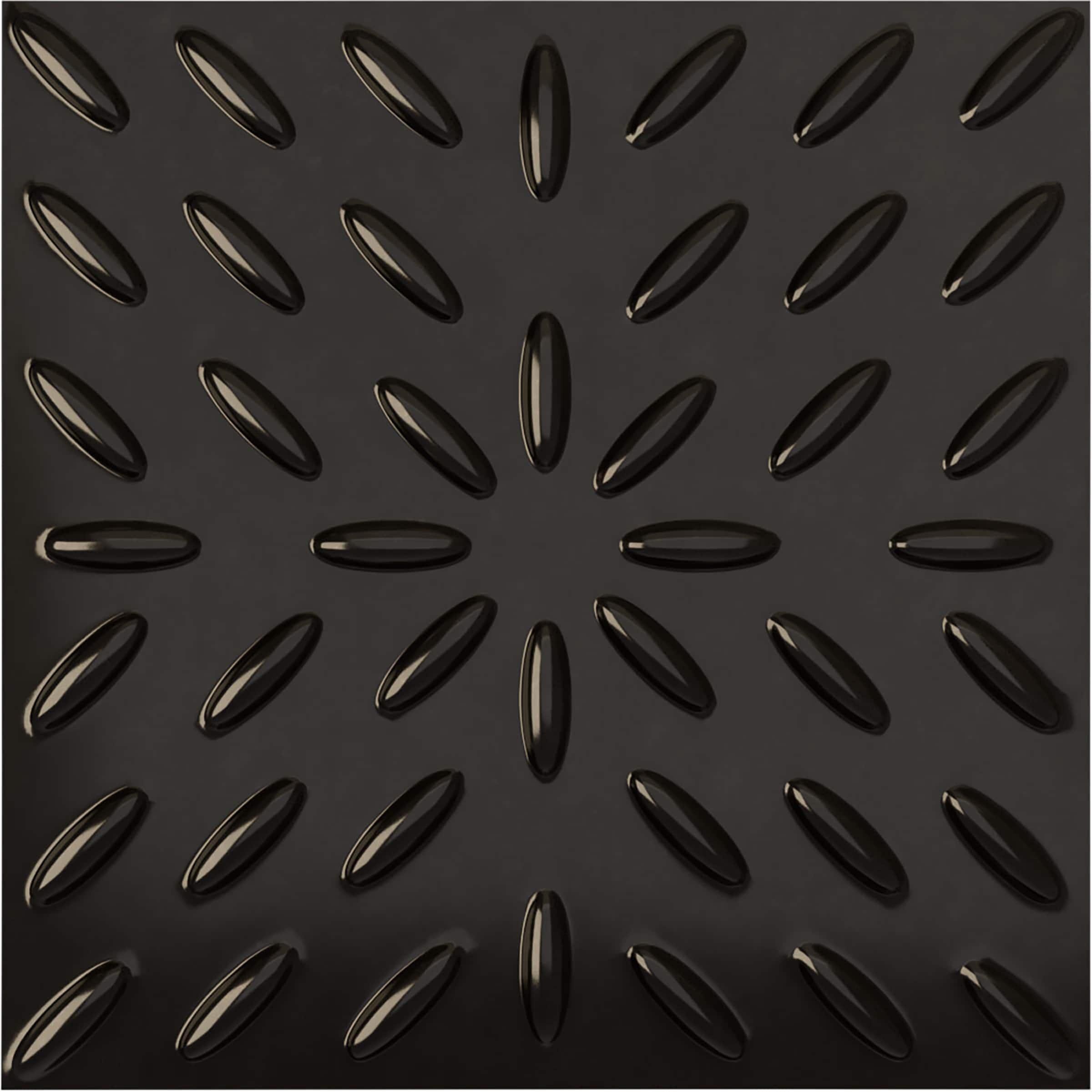 Ekena Millwork WP20X20BLECA 19-5/8-in x 19-5/8-in Embossed Paintable/Stainable Black PVC Wall Panel ( 2.67-sq ft )