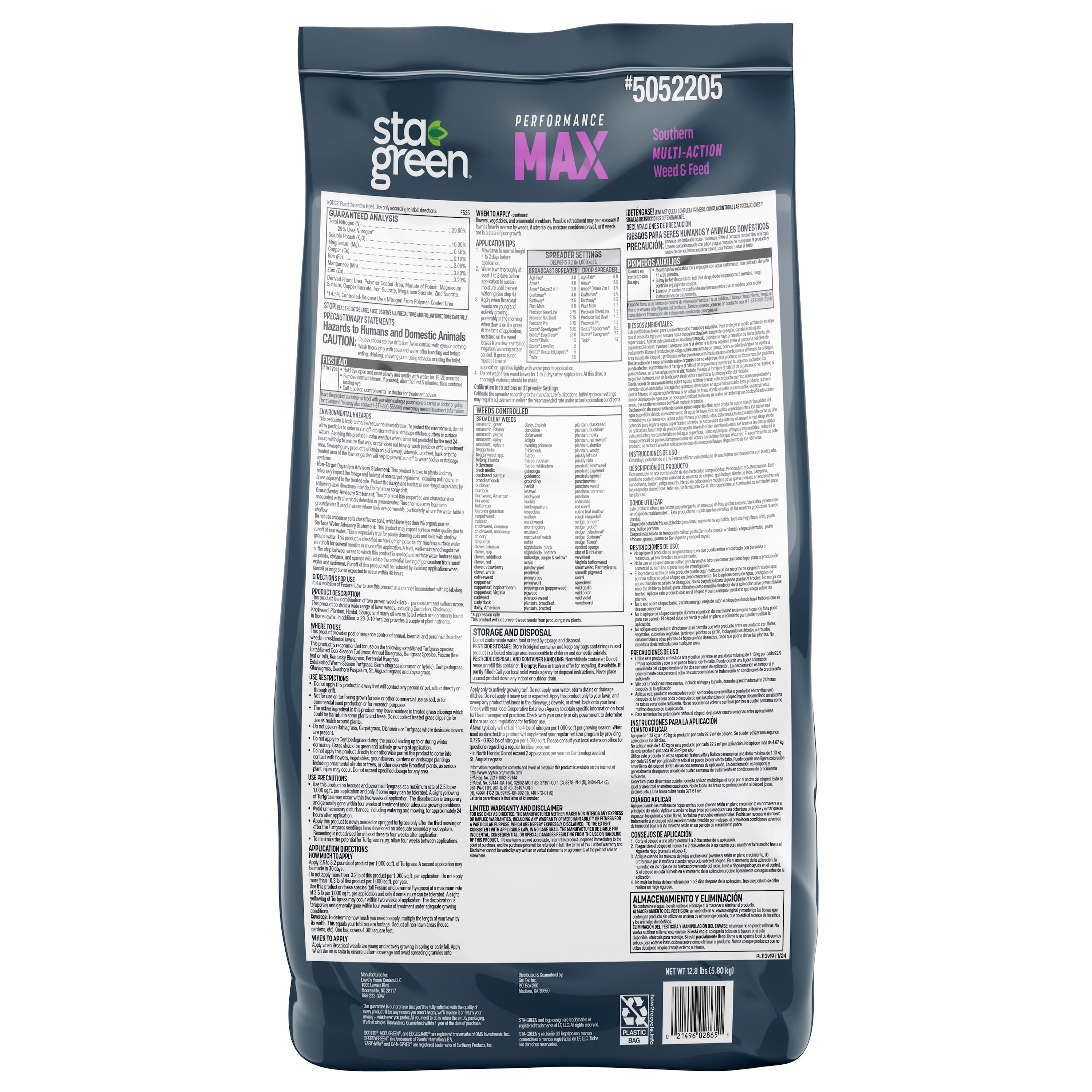 Sta-Green Performance Max 12.8-lb 4000-sq ft 29-0-10 Weed Sta-Green Performance Max 12.8-lb 4000-sq ft 29-0-10 Weed