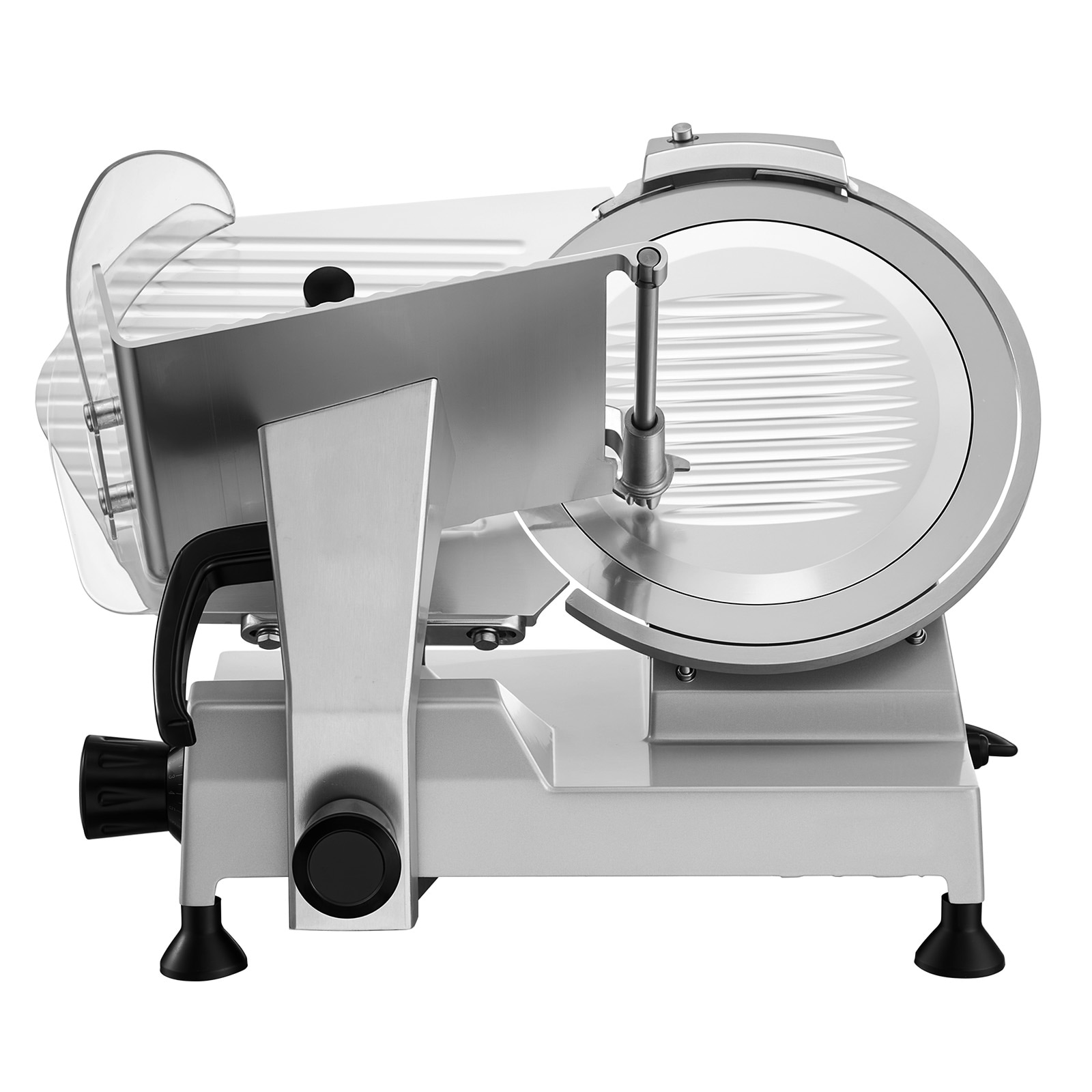 VEVOR SCDRQPJSYKSY18022V1 Commercial Meat Slicer  400W Electric Cutter  Removable 12in Carbon Steel Blade and Food Tray  0-0.59in Adjustable Thickness Food Slicer Machine  for Frozen Meat  Ham  Baguett  Steak  ETL Approved