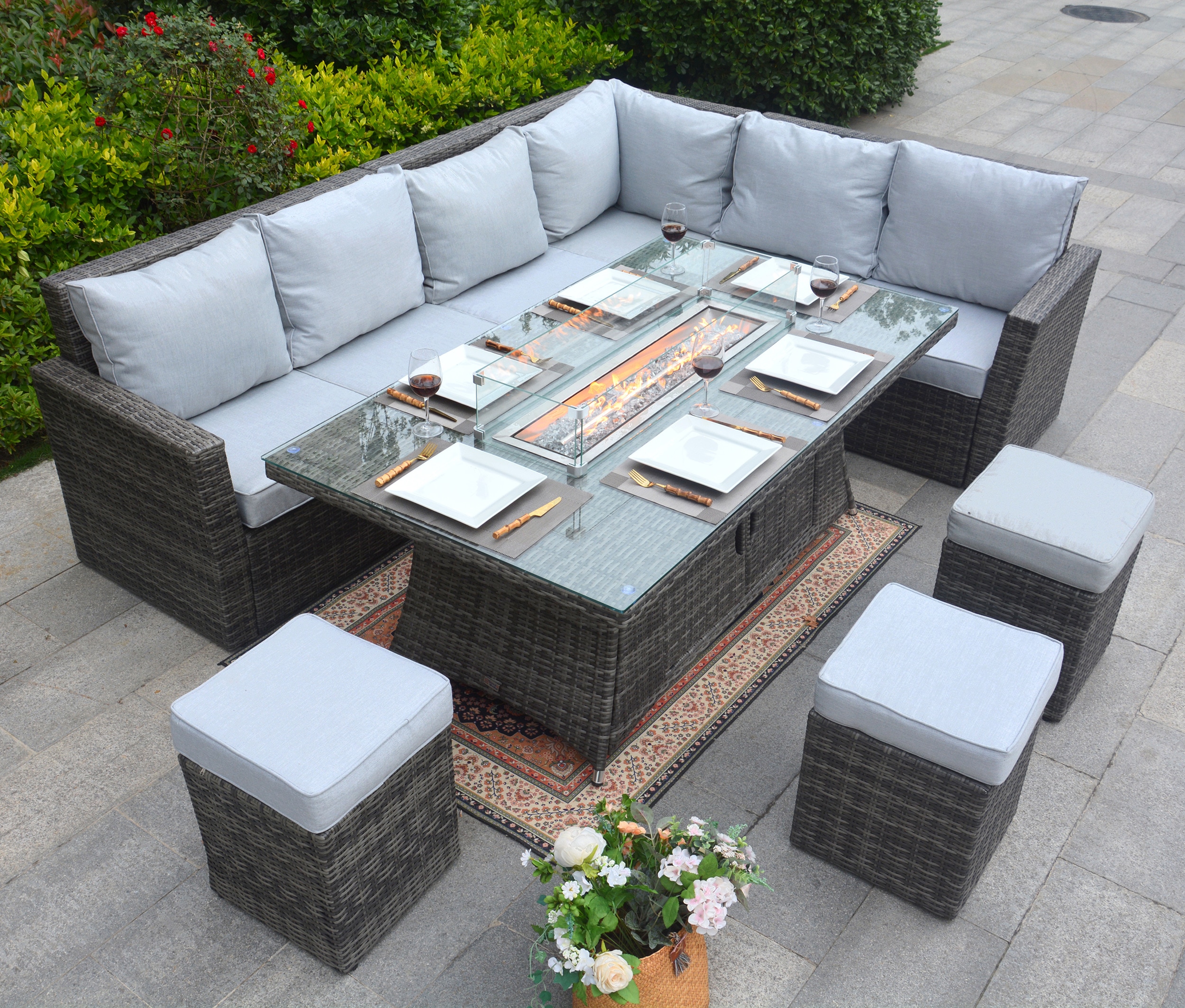 Moda Furnishings 1403-1106R-G Patio-Conversation-Sets - View #2
