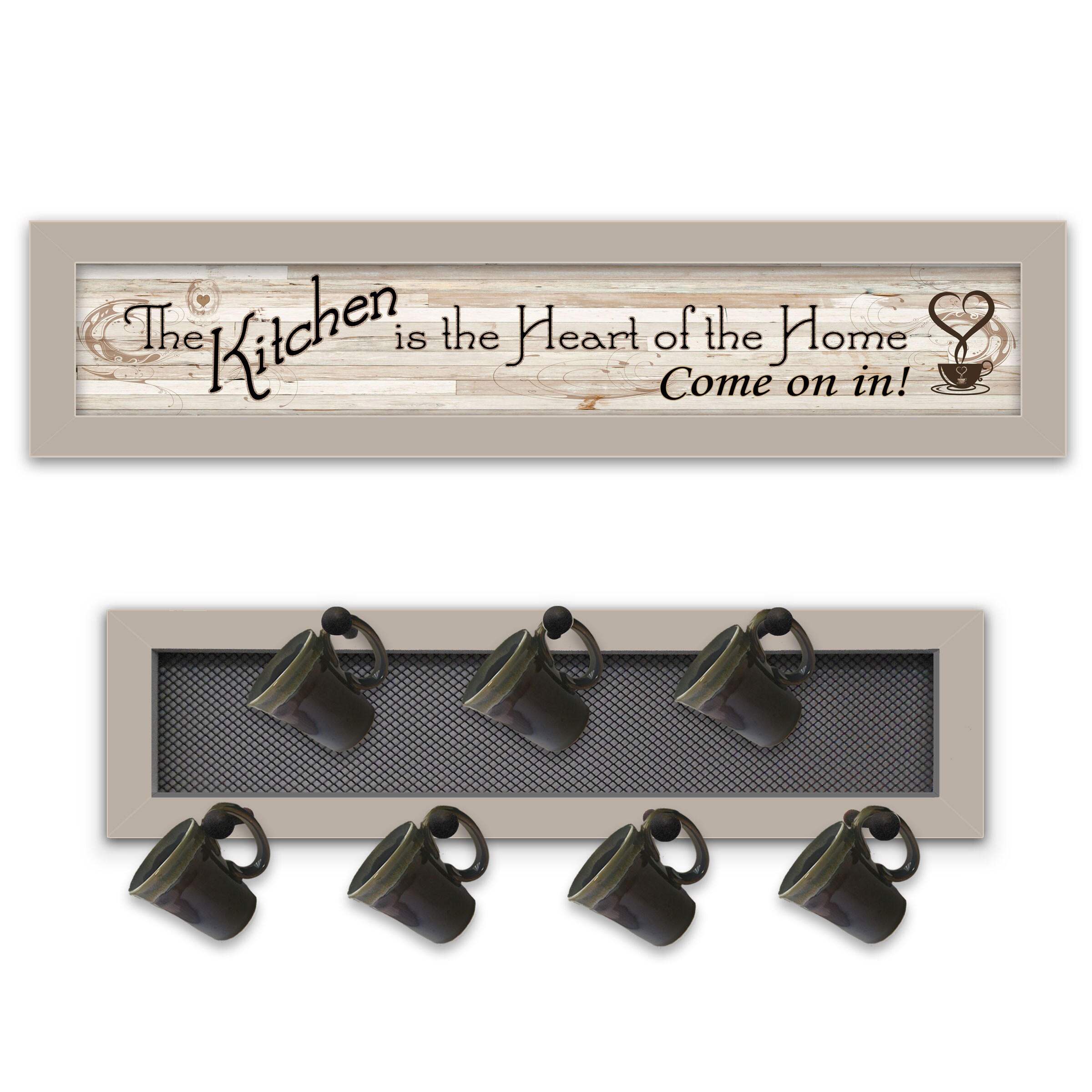 Trendy Decor 4U V431-MPH-779SS The Kitchen Vignette Millwork Engineering Light Brown Wood Framed 7-in H x 32-in W Vintage/Retro Paper Print