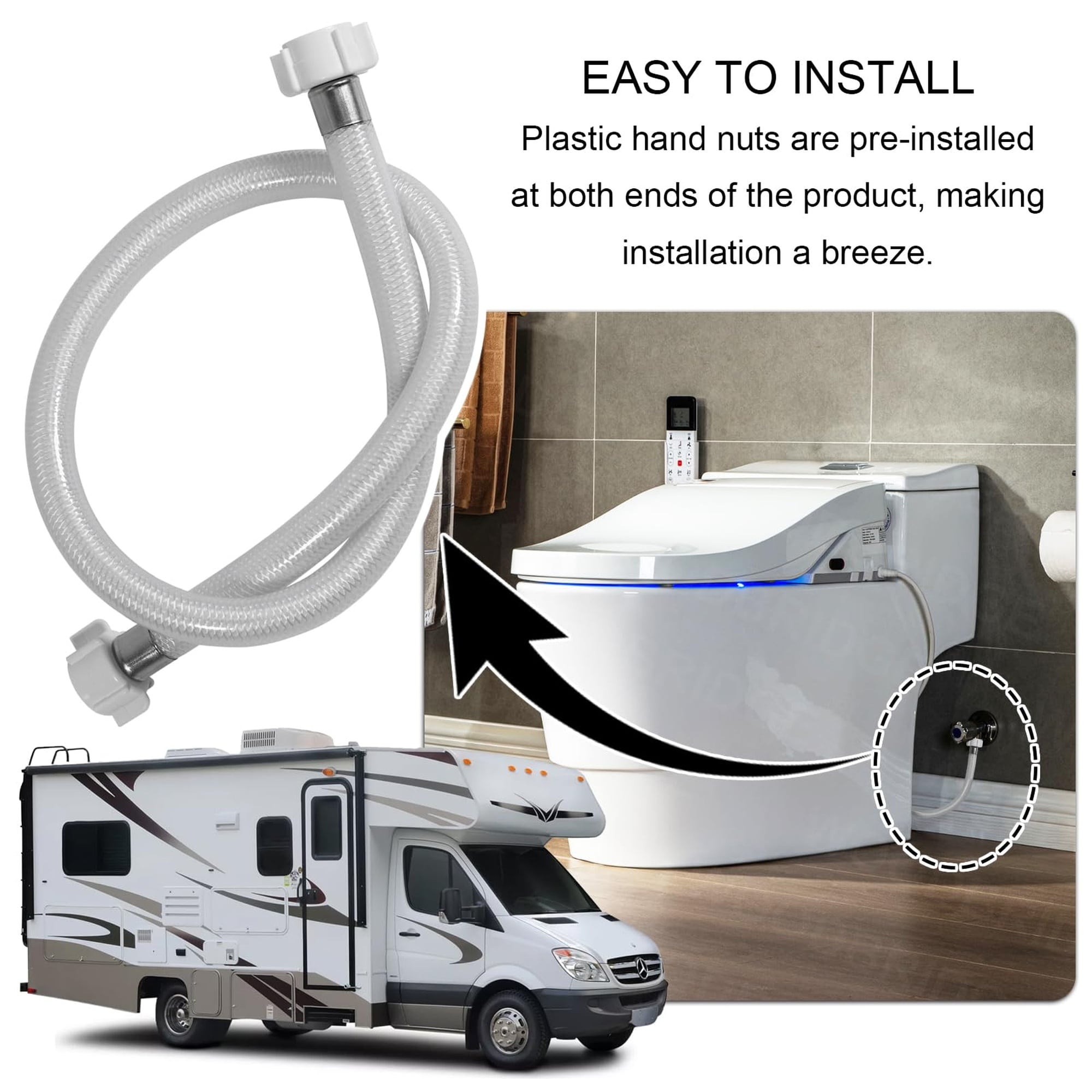 Numhew NHDREW401408 Toilet-Faucet-Supply-Lines - View #6