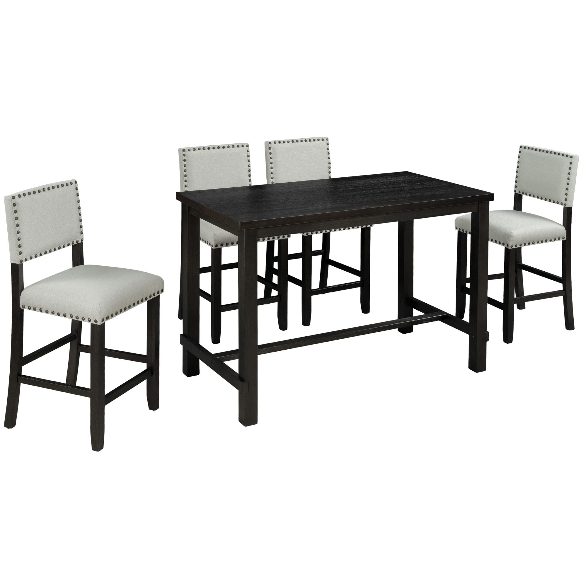 SINOFURN SYA330094BN Brown Rustic Dining Room Set with Rectangular Table ( Seats 4 )