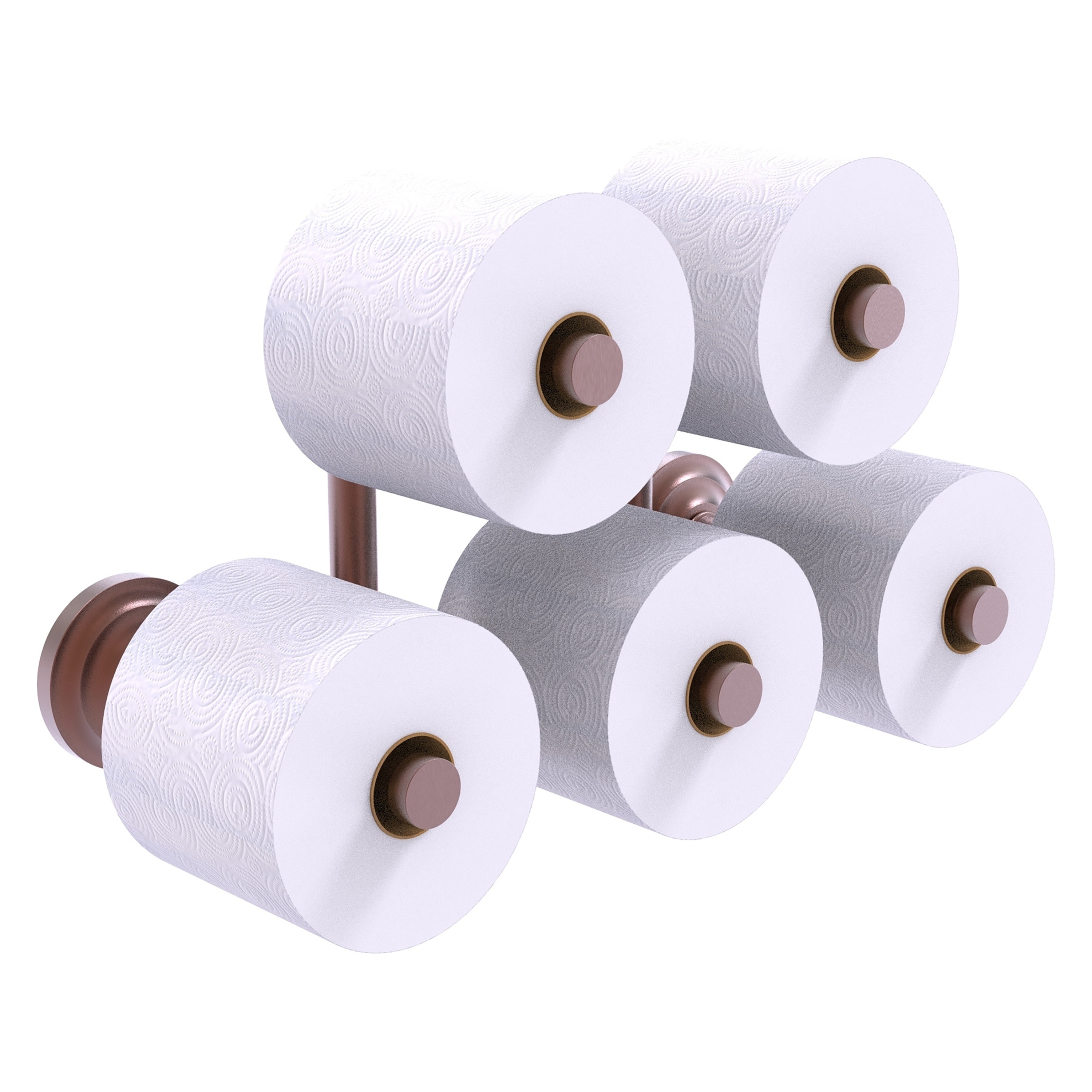 Allied Brass QN-24-5-CA Que New Antique Copper Wall mount Double post Toilet Paper Holder 5 -Rolls with Storage
