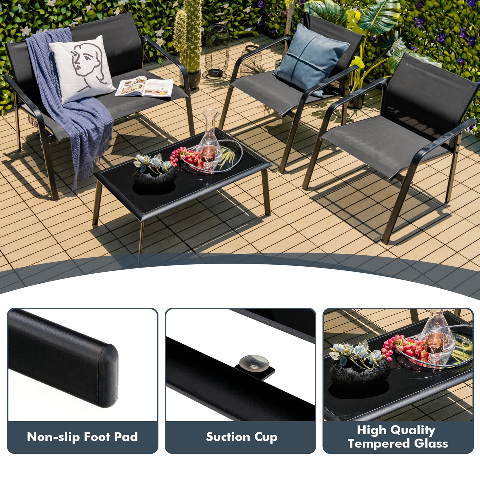 WELLFOR TDJ10474DK Patio-Conversation-Sets - View #2