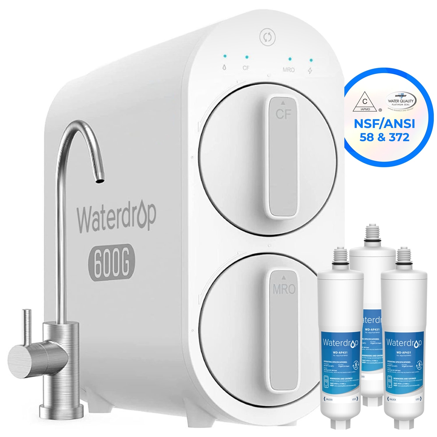 Waterdrop BL-WD-G2P6-431-3  G2P600 Reverse Osmosis System Extra WD-AP431-3 Scale inhibition filter