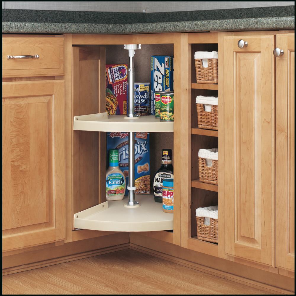 Rev-A-Shelf 2-Tier Almond Plastic Adjustable Height Pie-cut Cabinet Lazy  Susan at